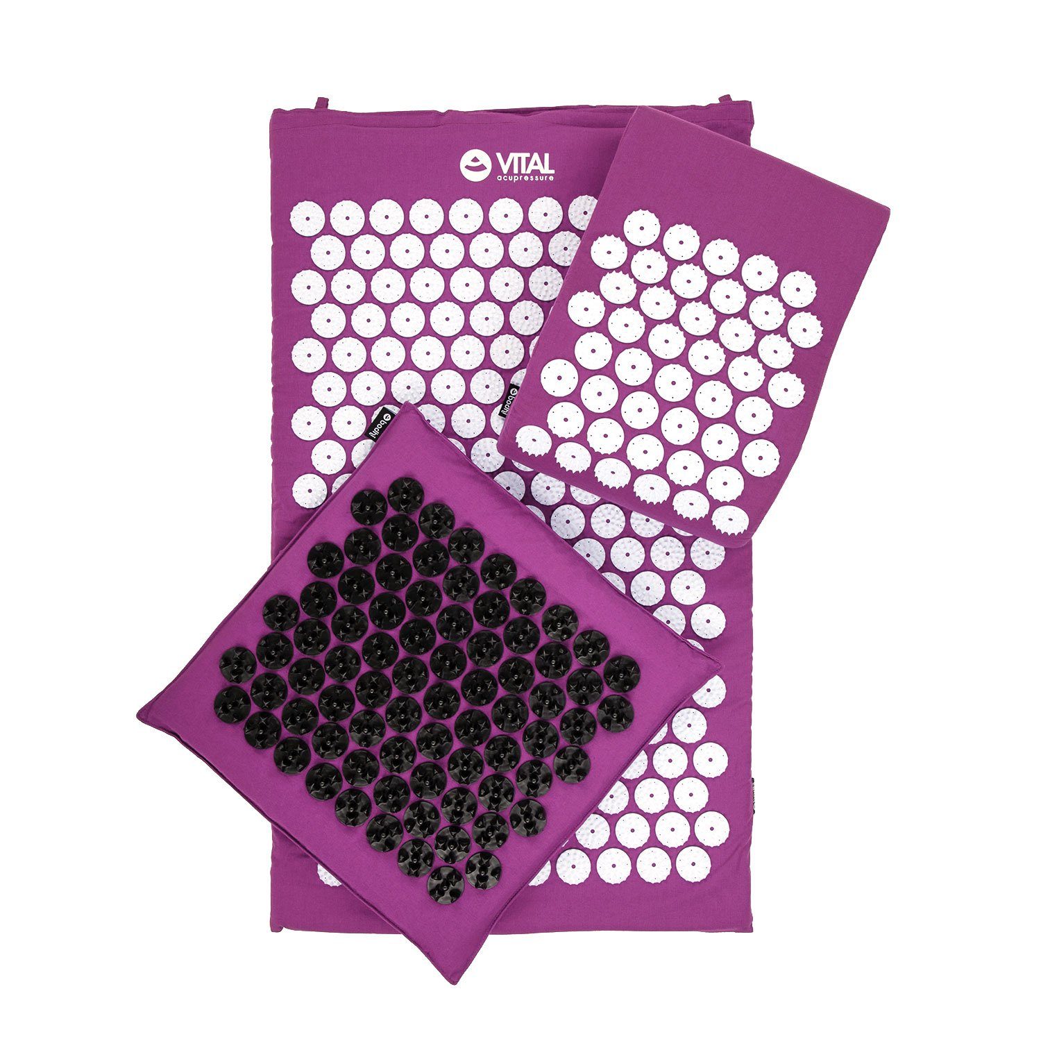bodhi Akupressurmatte VITAL Akupressurmatte Deluxe-Set SOFT aubergine