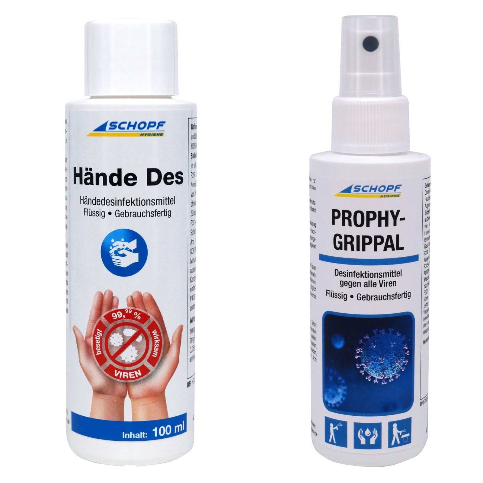 Schopf Desinfektionsmittelspender Desinfektions-Set für die Handtasche - 2x 100 ml