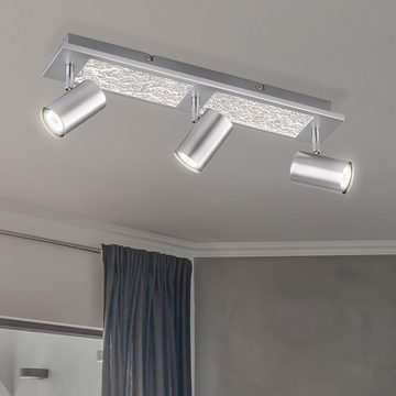 etc-shop LED Deckenleuchte, Leuchtmittel nicht inklusive, Deckenstrahler Deckenlampe Wohnzimmerleuchte Spots schwenkbar chrom