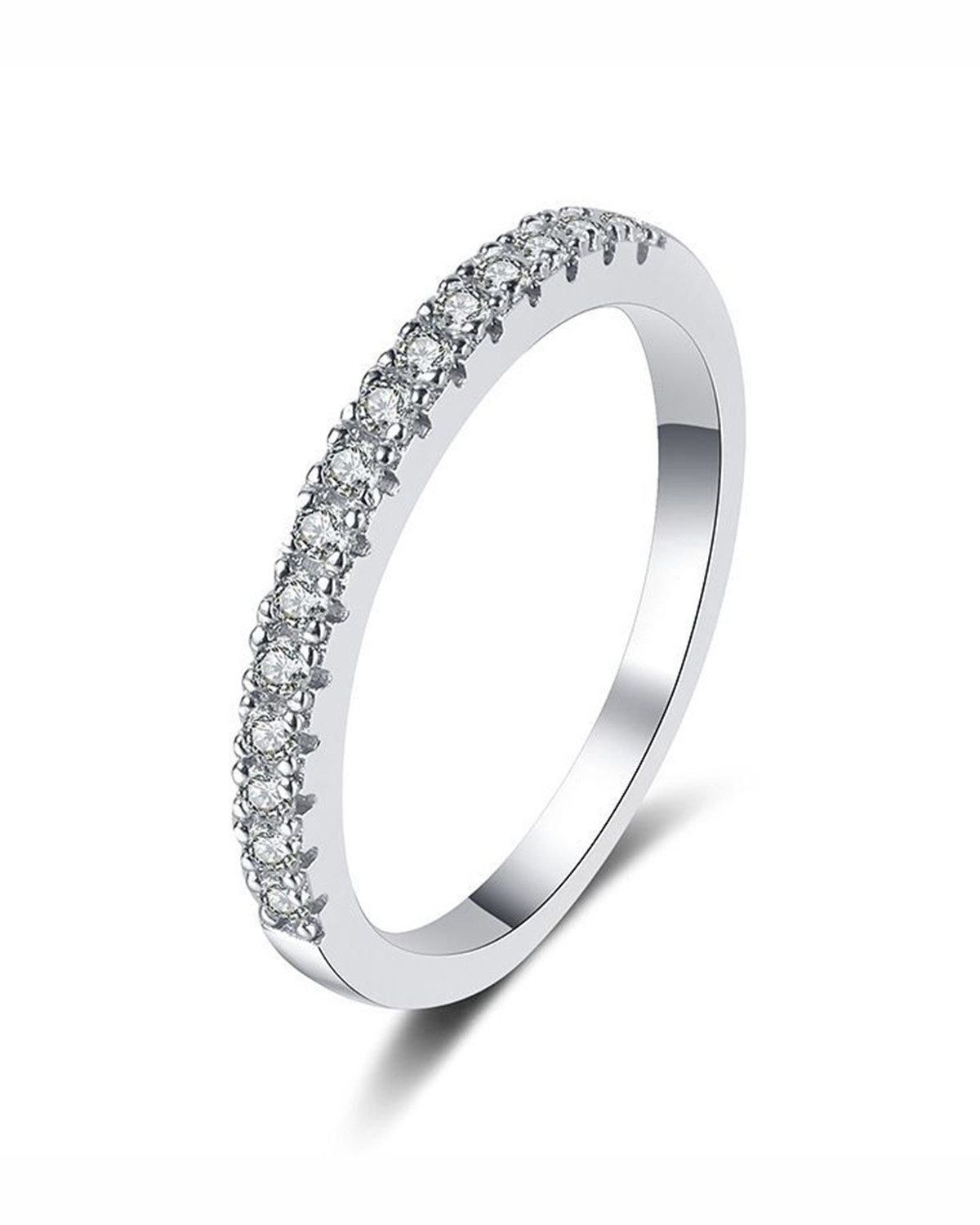 Staufergold Verlobungsring Ring Lichtkranz Pavé-Halbkranz Silber 8
