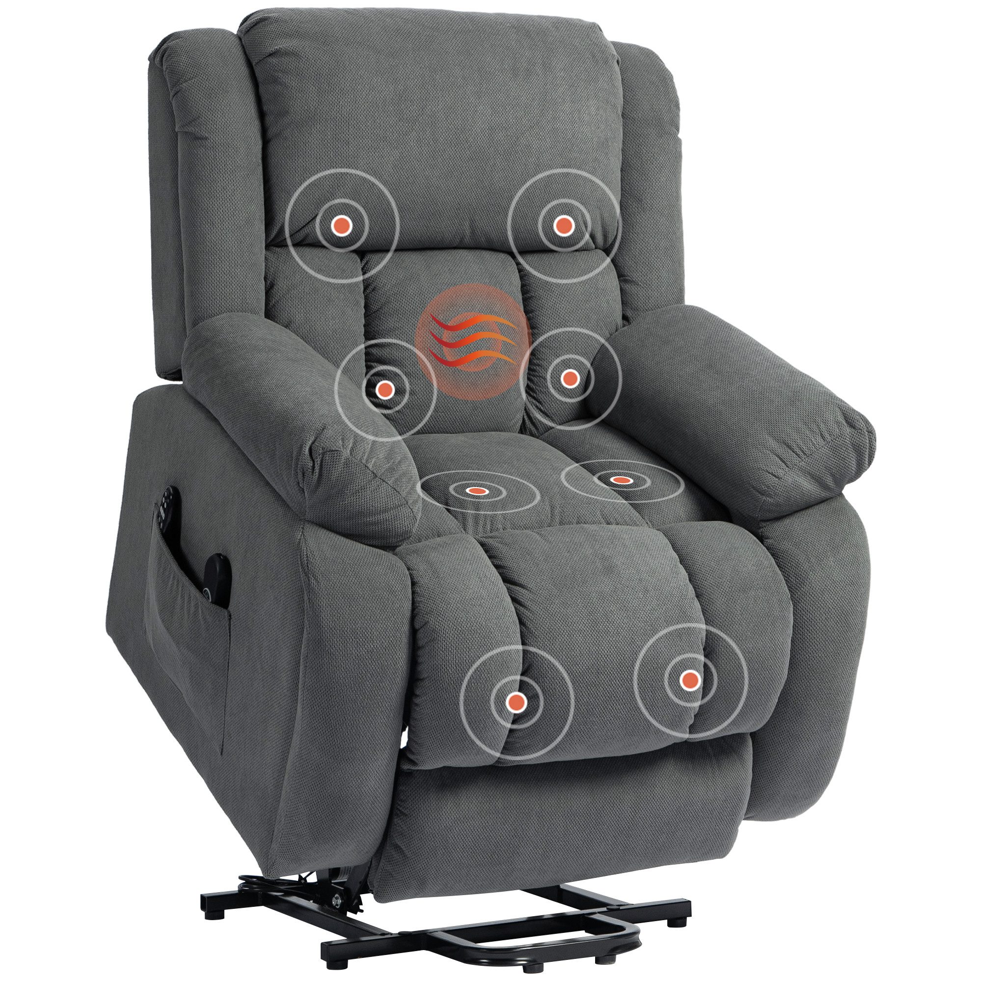 BAYMATE Massagesessel Elektrischer Relaxsessel mit Massage- und Heizfunktion (Fußstütze, verstellbarer Rückenlehne, Fernbedienung und …