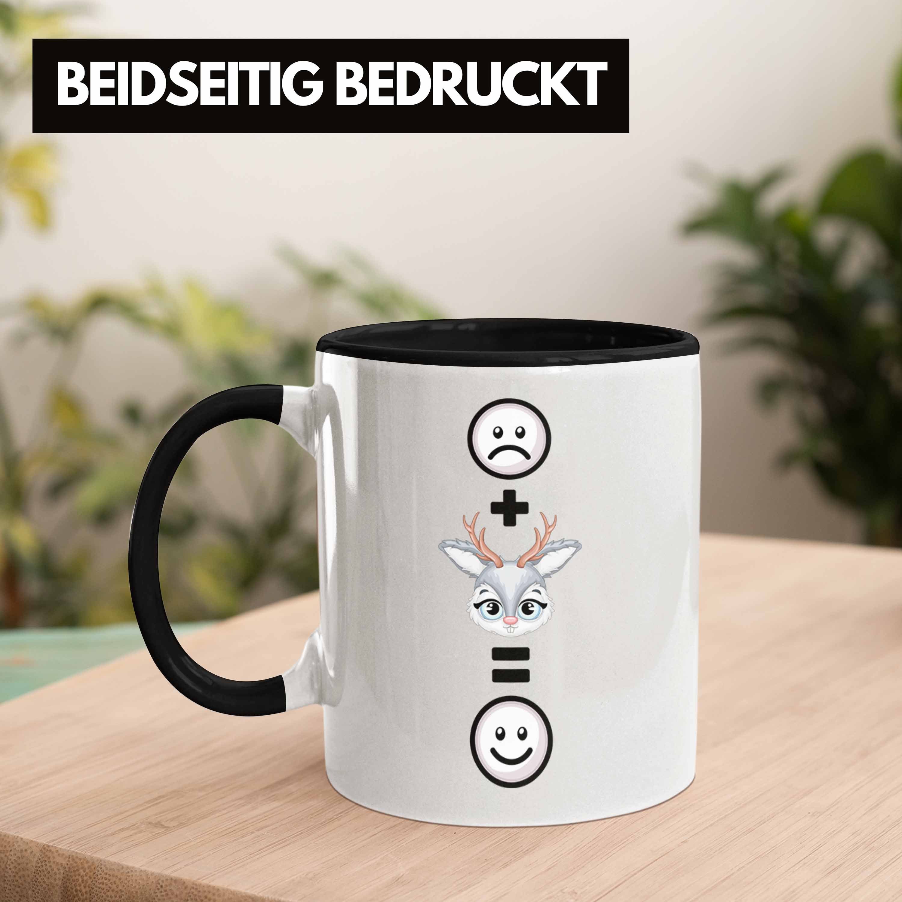 Trendation = Tasse Schwarz Lustige Geschenkidee Reh Tasse :(Rehe Geschenk für Reh-Liebhaber