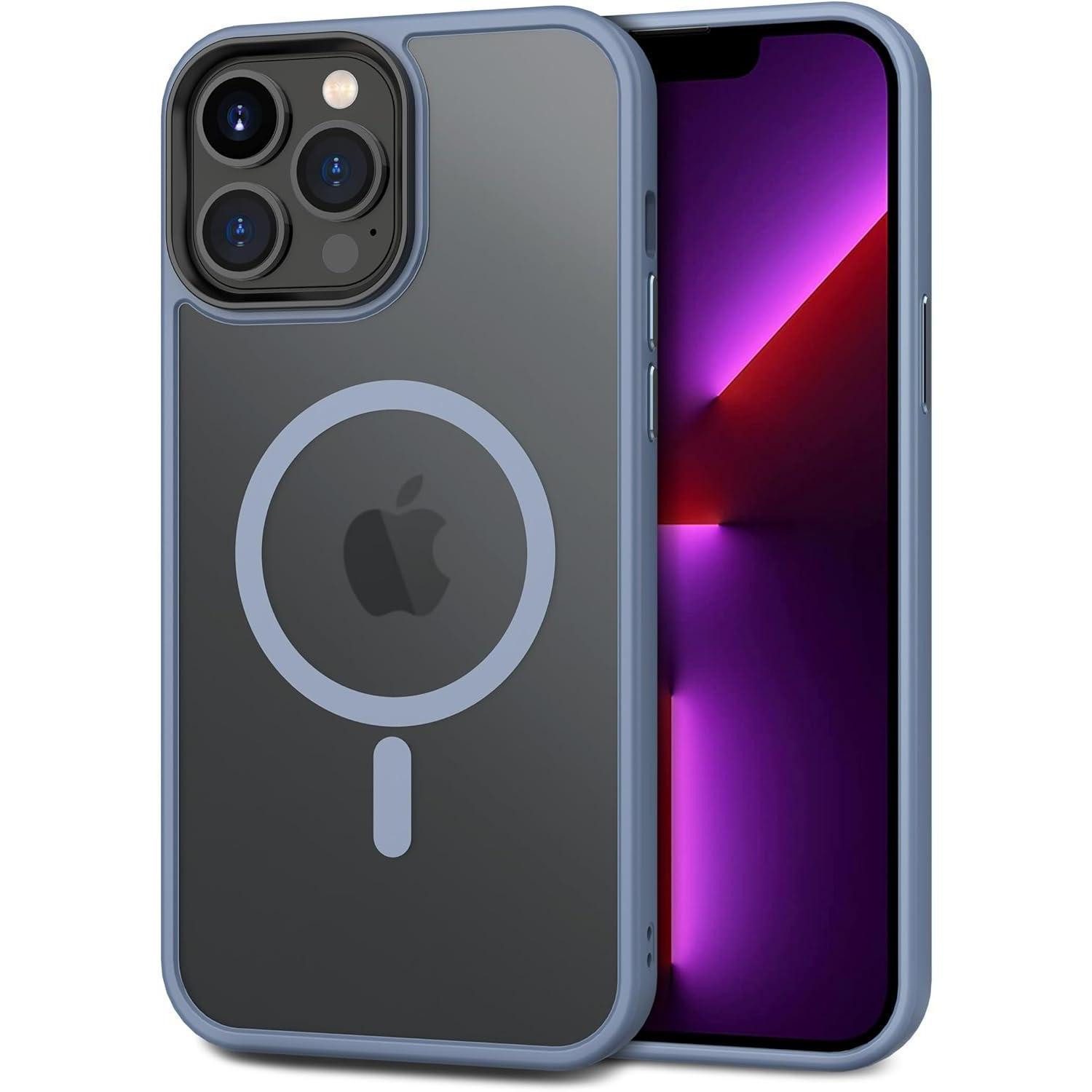 LuxusKollektion Handyhülle Handyhülle iPhone 13 Pro MagSafe Kameraschutz iPhone 13 Pro Hell Blau