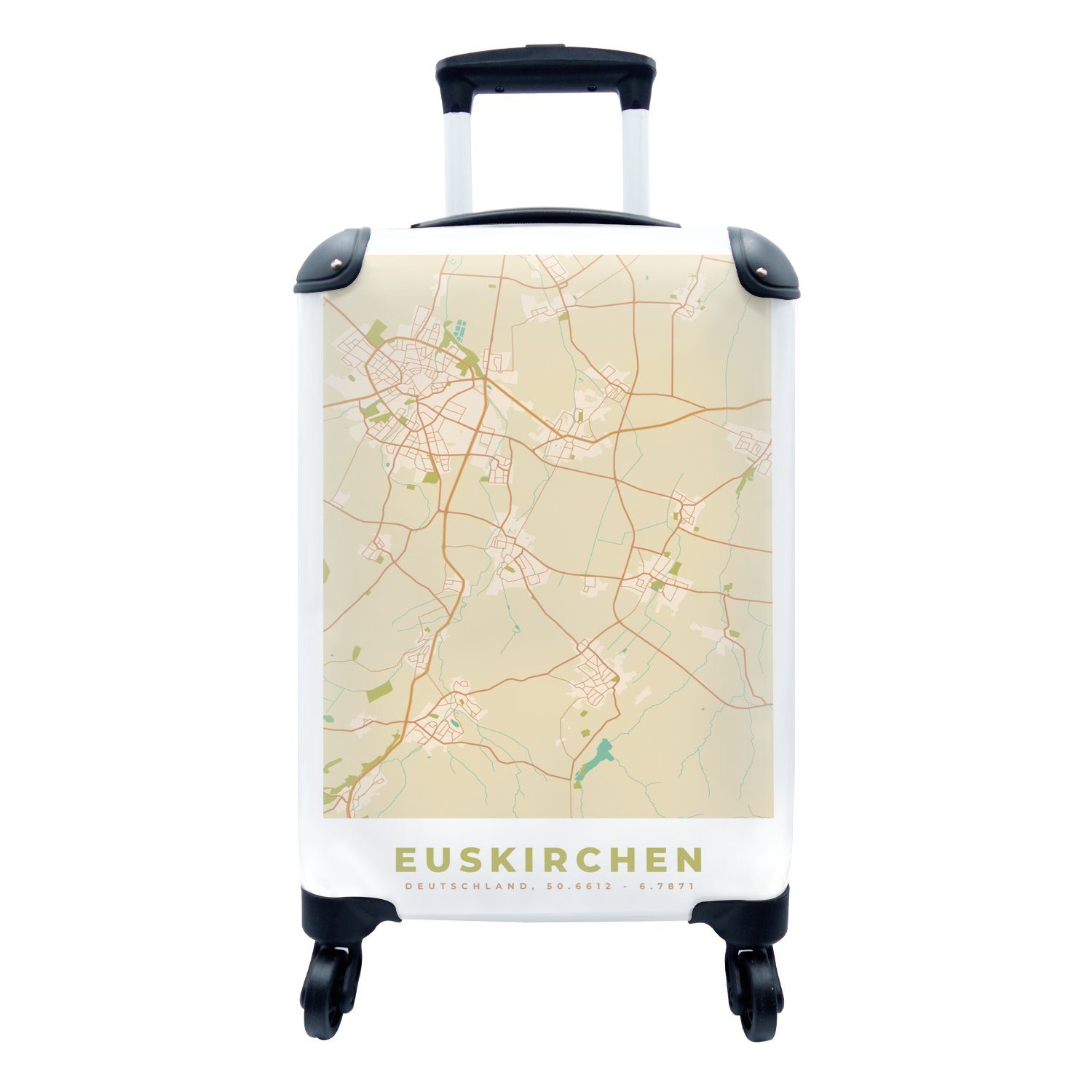 - Handgepäck Reisekoffer Karte Ferien, - Handgepäckkoffer Karte mit für rollen, 4 Vintage, - Reisetasche Trolley, - Rollen, Euskirchen Stadtplan MuchoWow