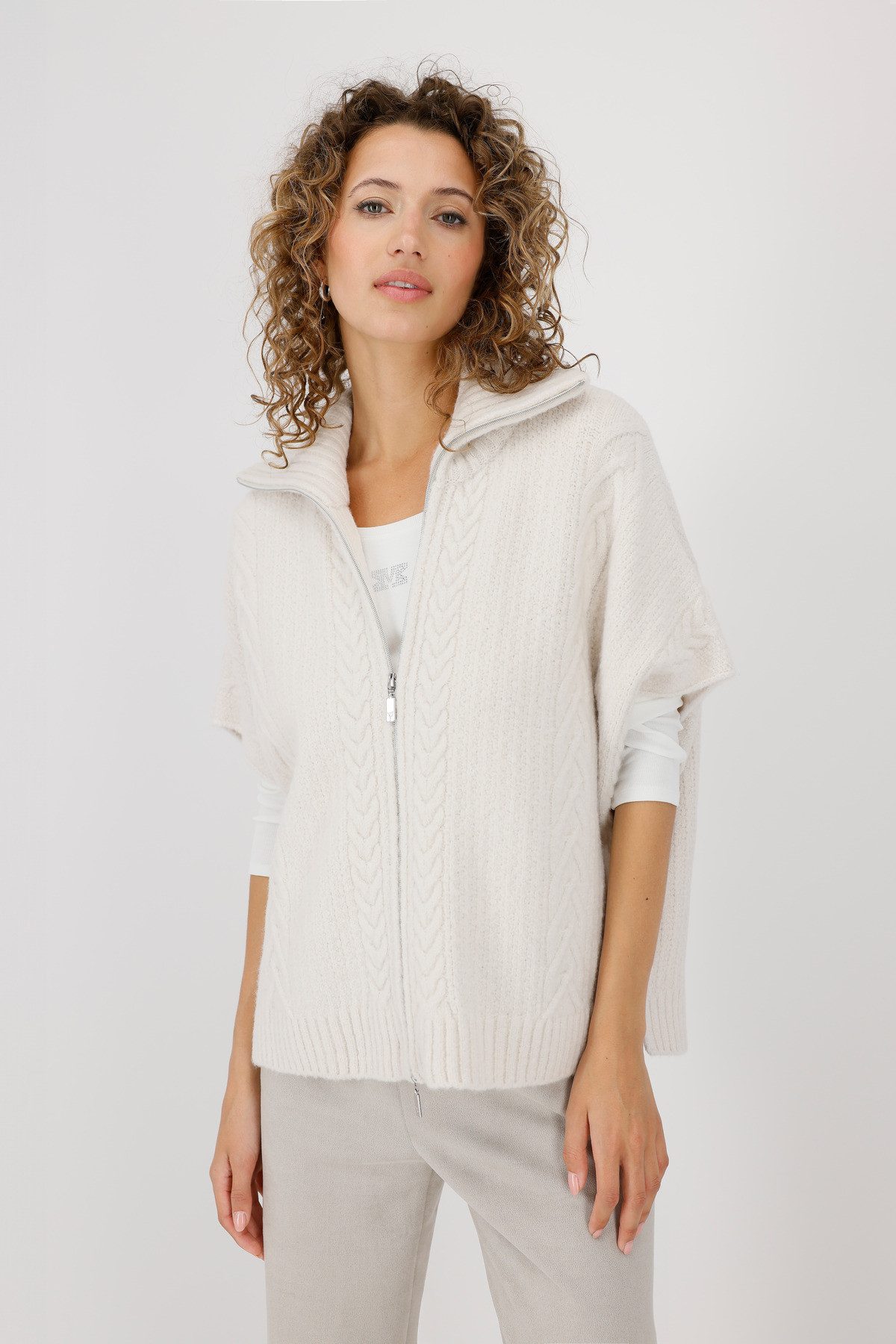 Strickcape Jacke Strickcape Zopf