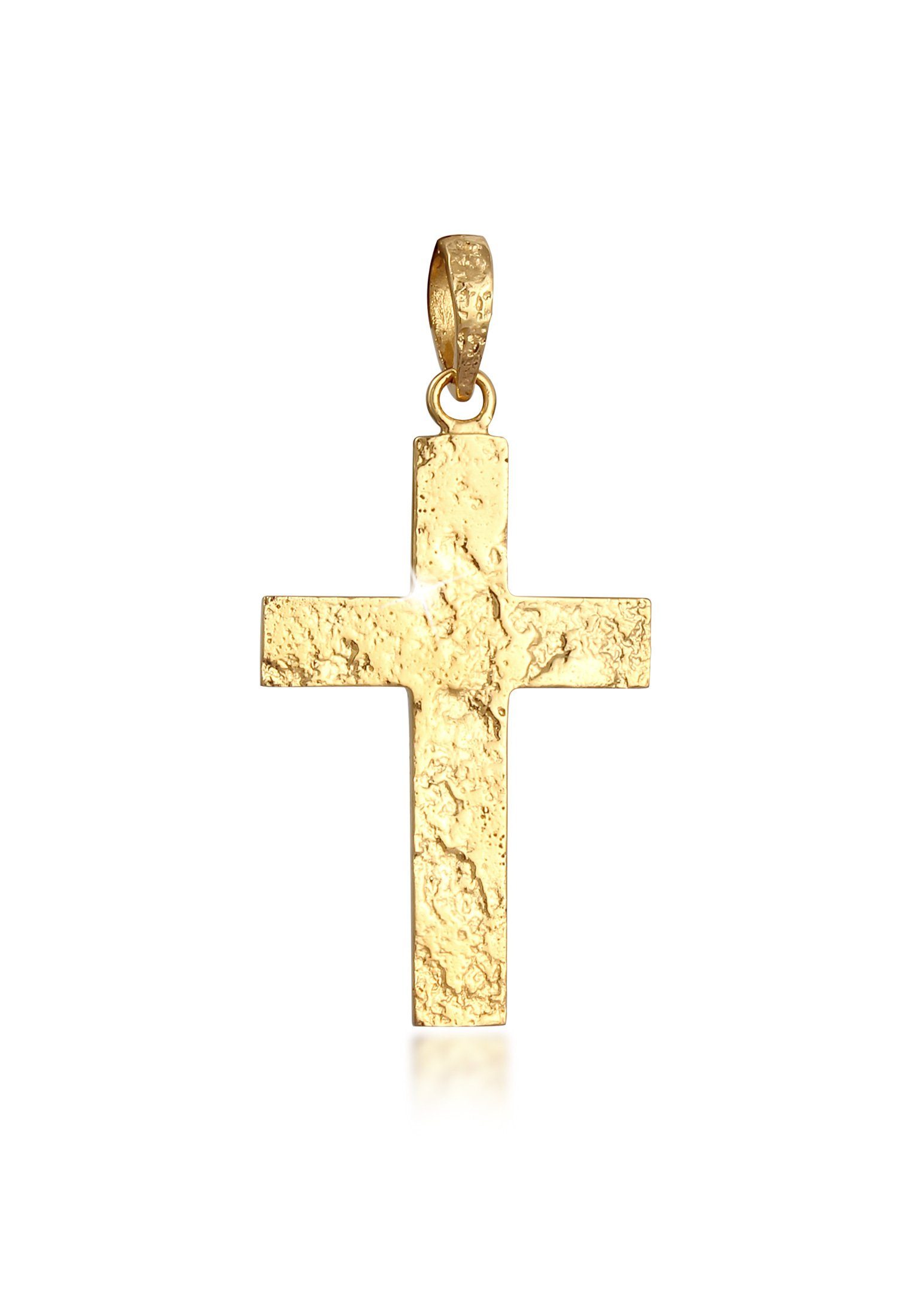 Kuzzoi Kettenanhänger Herren Kreuz Matt Gehämmert 925 Silber, Kreuz günstig online kaufen