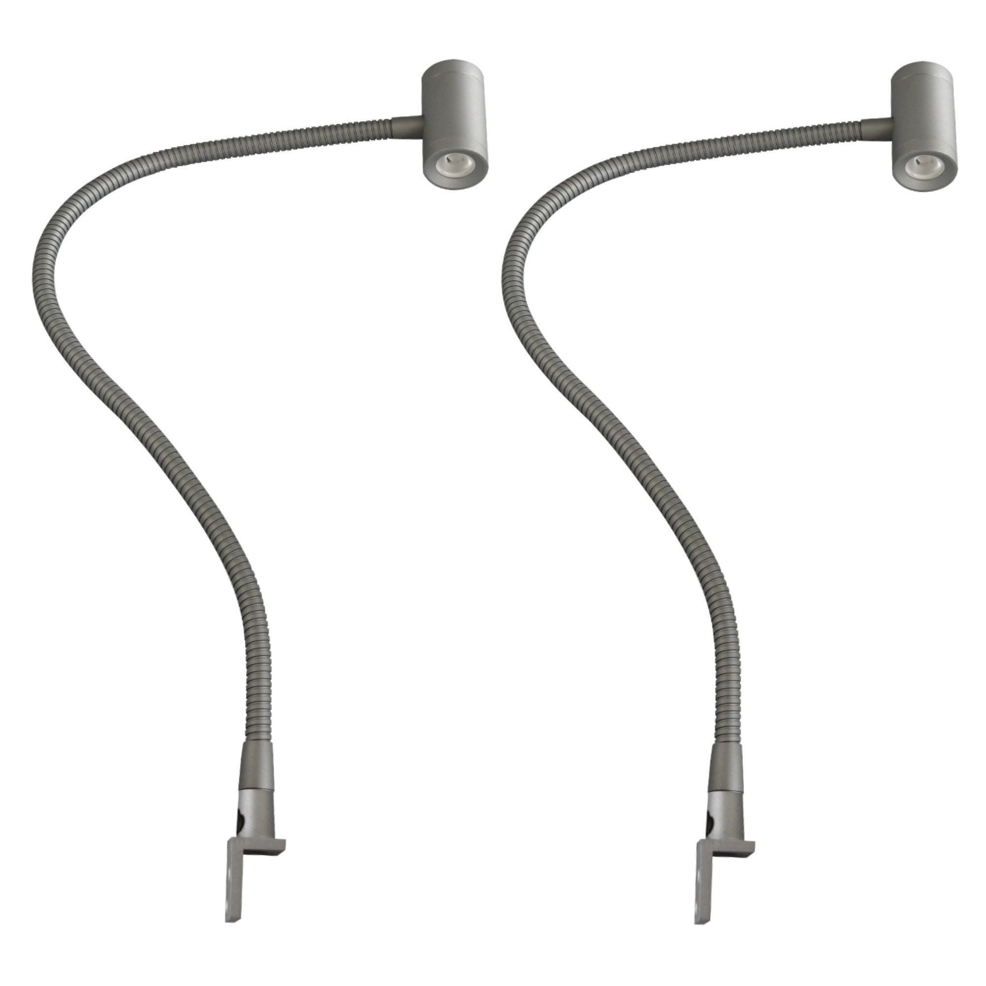 kalb Bettleuchte 3W LED Leseleuchte Flexleuchte Nachttischlampe Bettlampe Leselampe, 2er Set, warmweiß