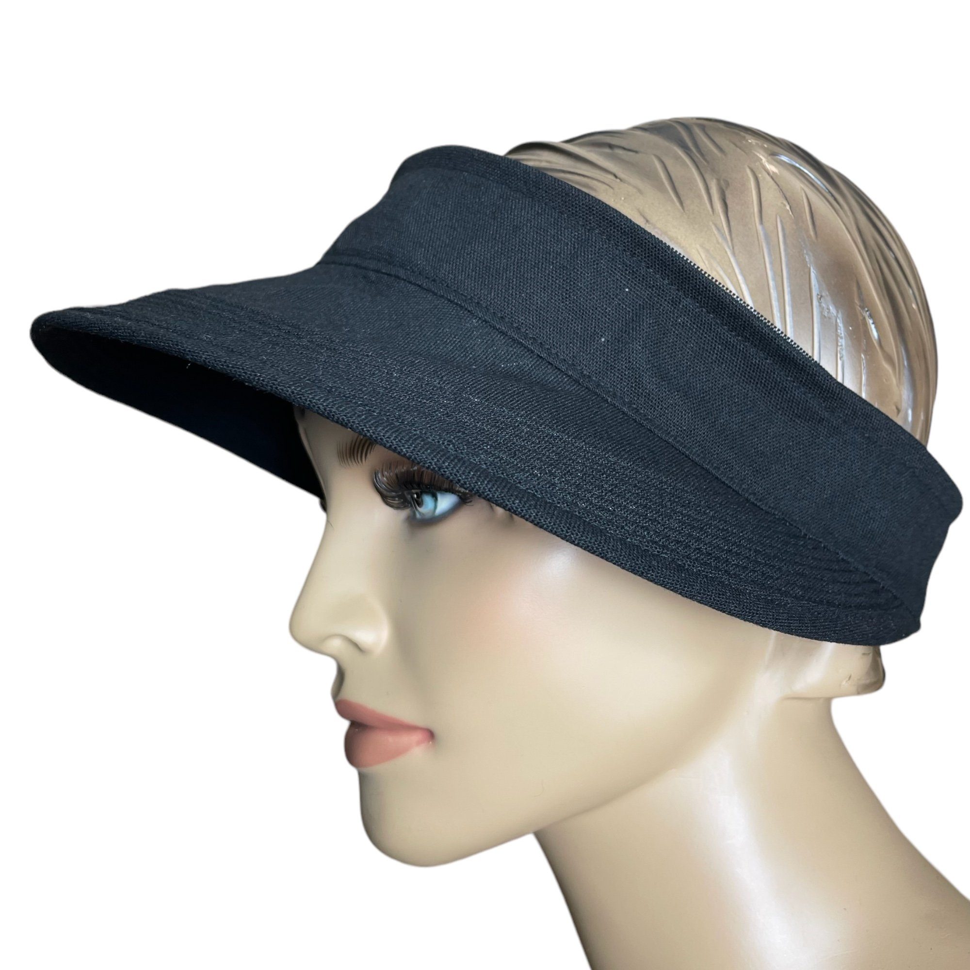 Taschen4life Sonnenhut Visor Cap 2in1 Sonnencap Basecap & Sonnenschutz in Einem, unisex, aus Leinen