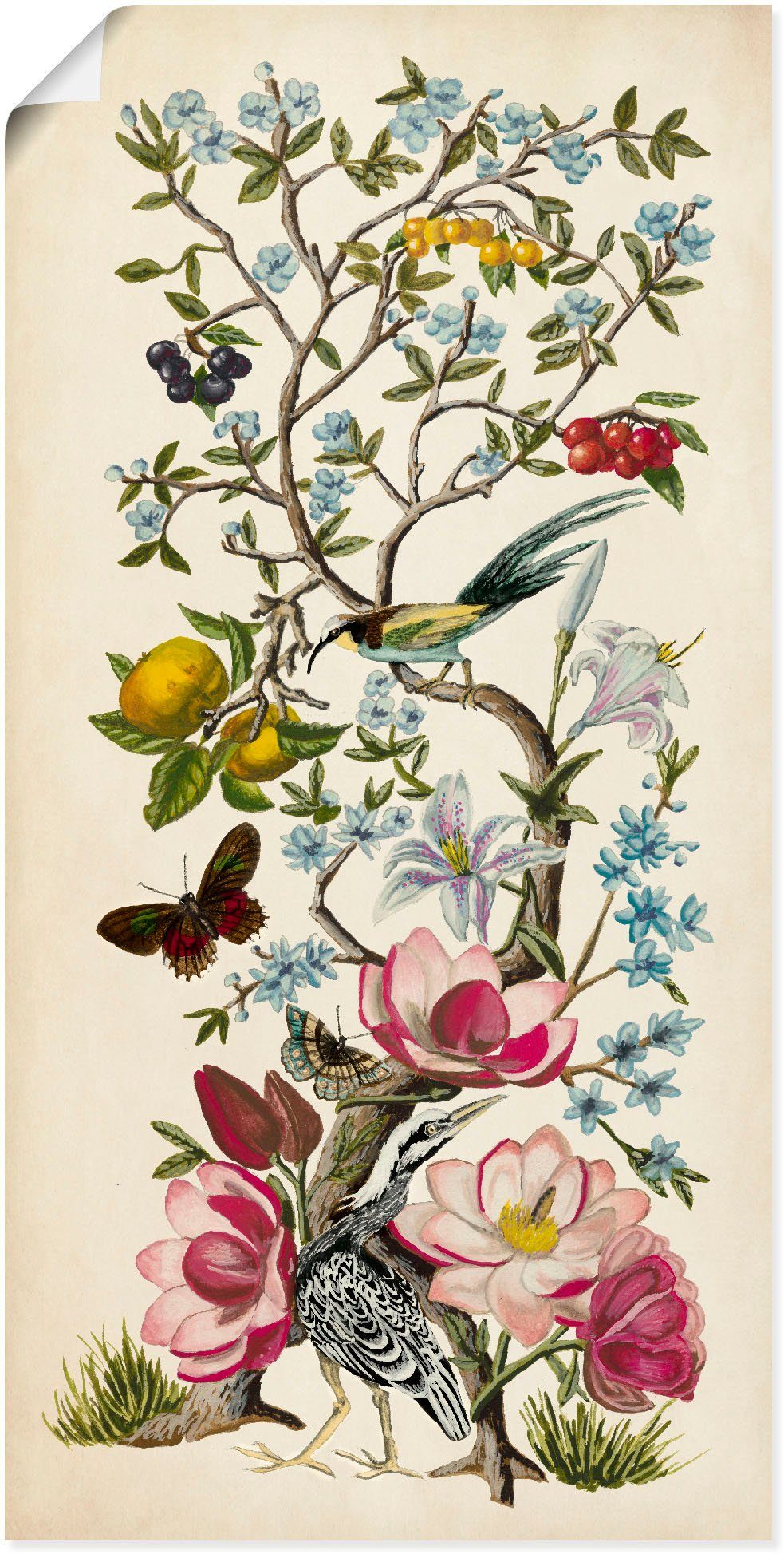 II, Größen versch. als (1 Artland Pflanzen Natur oder St), Leinwandbild, Alubild, Chinoiserie Wandbild Wandaufkleber Poster in