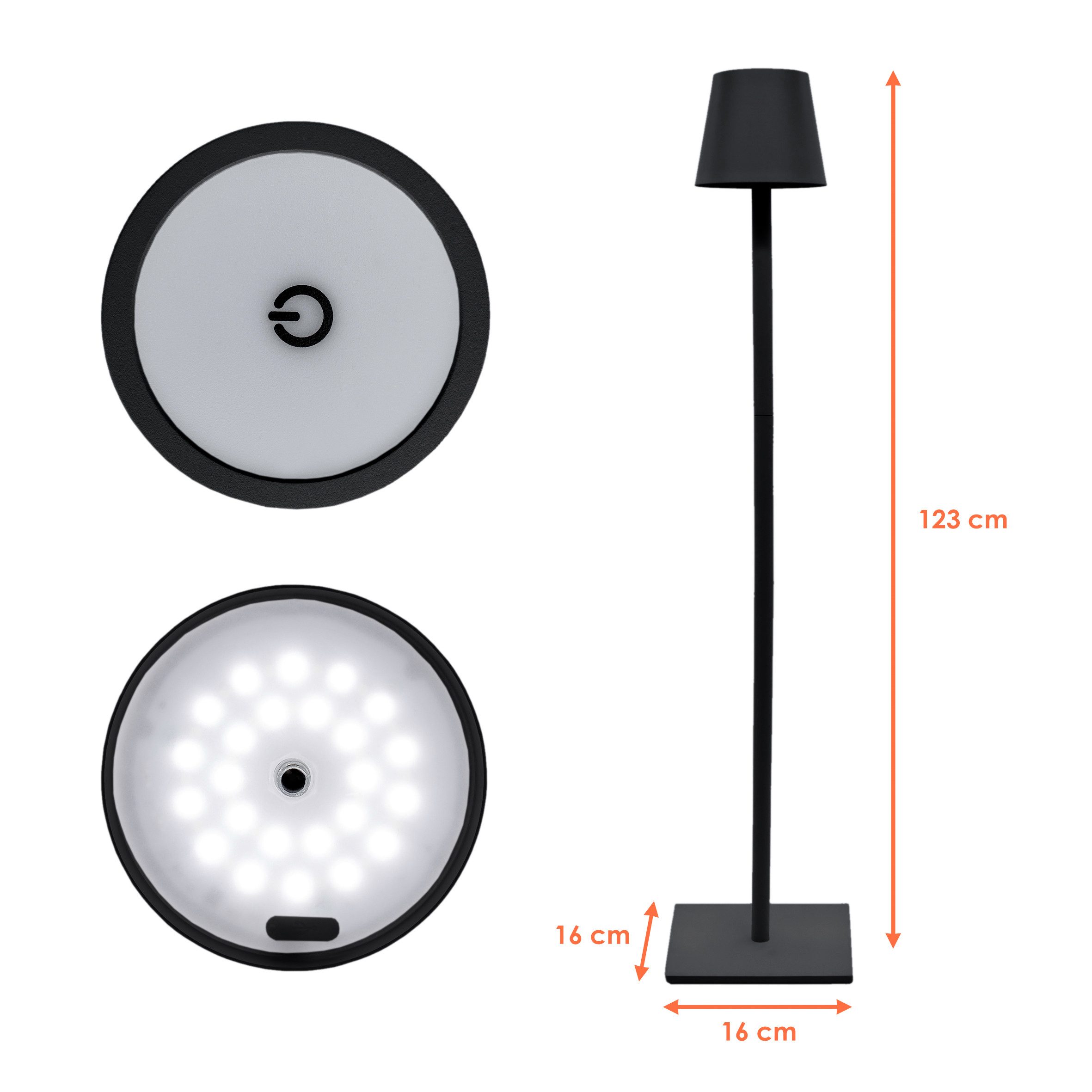 Spetebo Stehlampe LED Standleuchte in schwarz günstig online kaufen