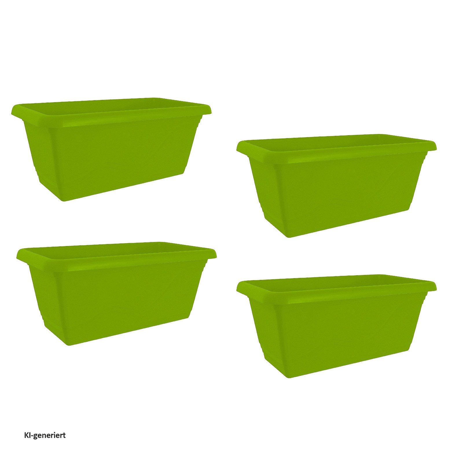 HTI-Living Blumenkasten Blumenkasten mit Wasserspeicher 40 cm 4er Set Grün (Set, 4 St., 4 Blumenkästen), Pflanztopf Pflanzschale