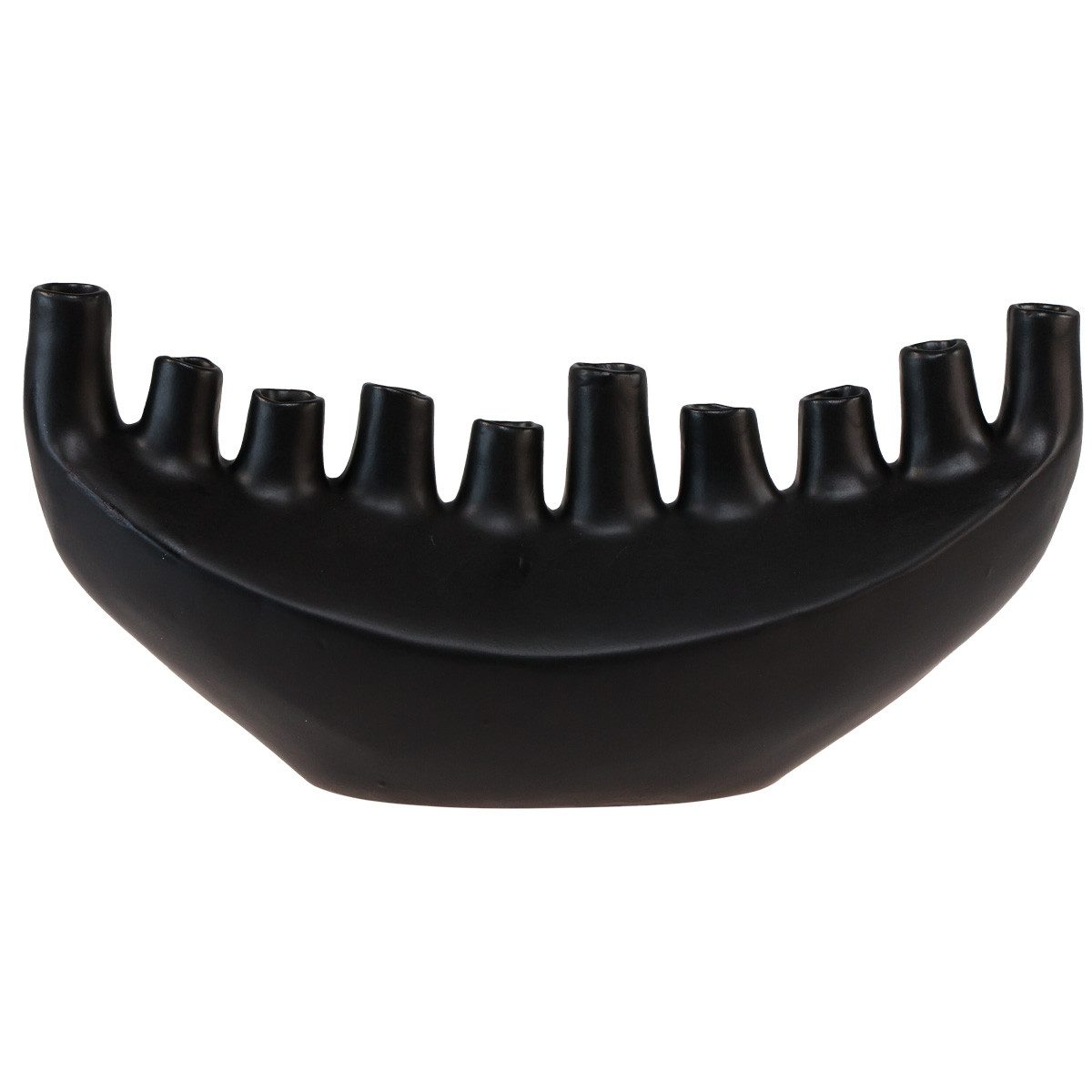 Übertopf Vase Keramik Schiff Tischdeko Schwarz Modern Abstrakt 15cm