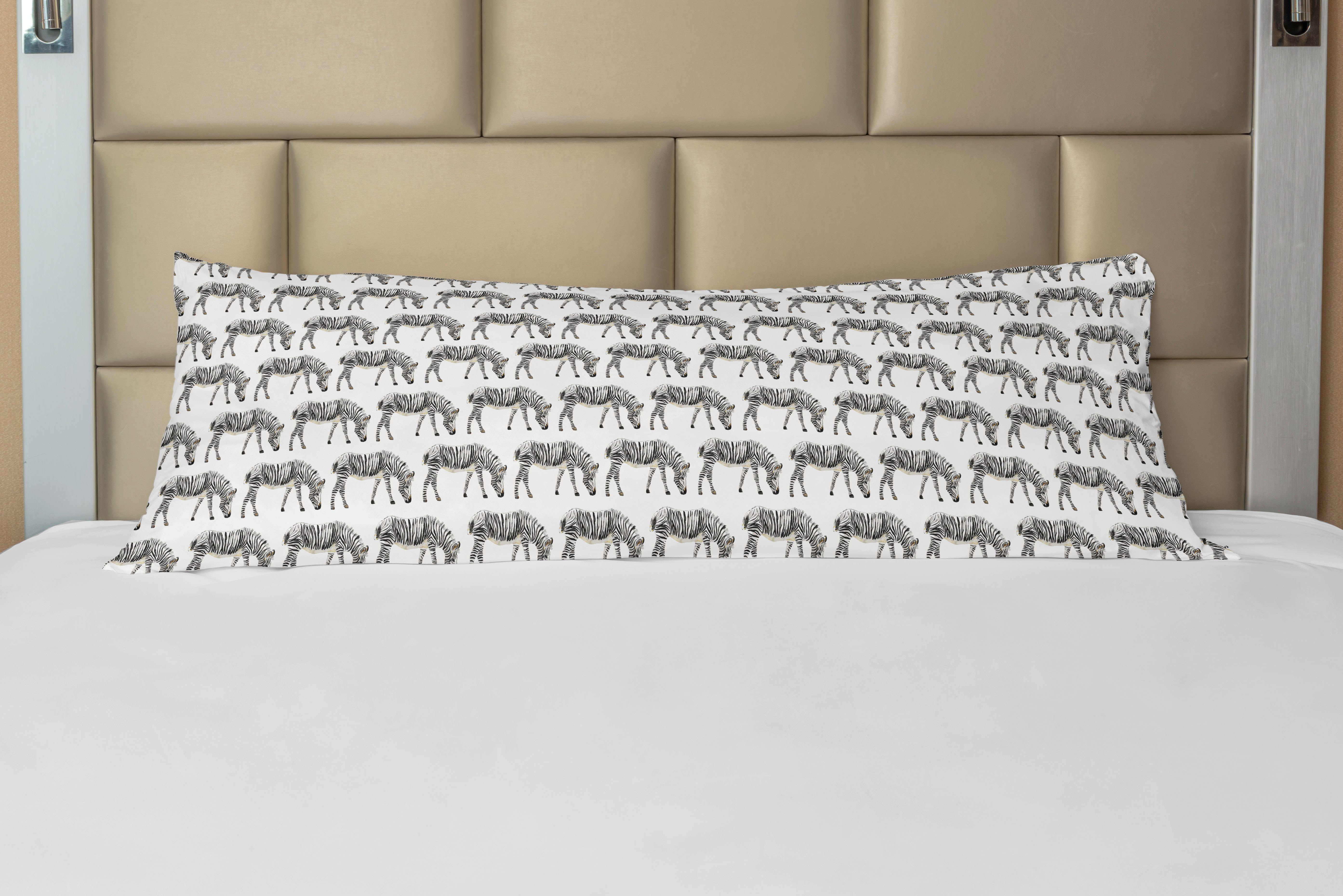 Tierkunst Zebra Continuing Deko-Akzent gestreifte Seitenschläferkissenbezug Kissenbezug, Abakuhaus, Langer