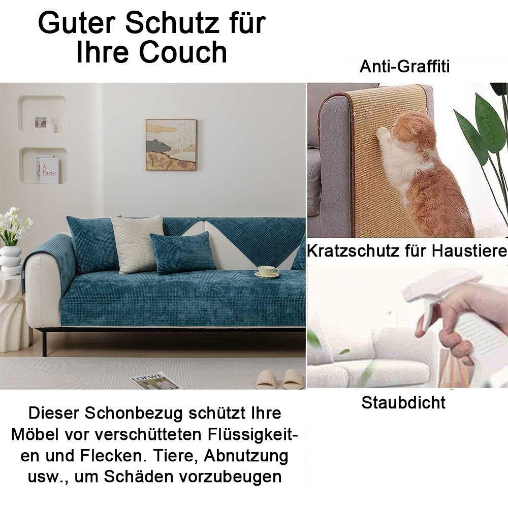 Coonoor Sofahusse Hussen-Set Sofa Abdeckung Kissen Chenille-Sofabezug für 1 günstig online kaufen
