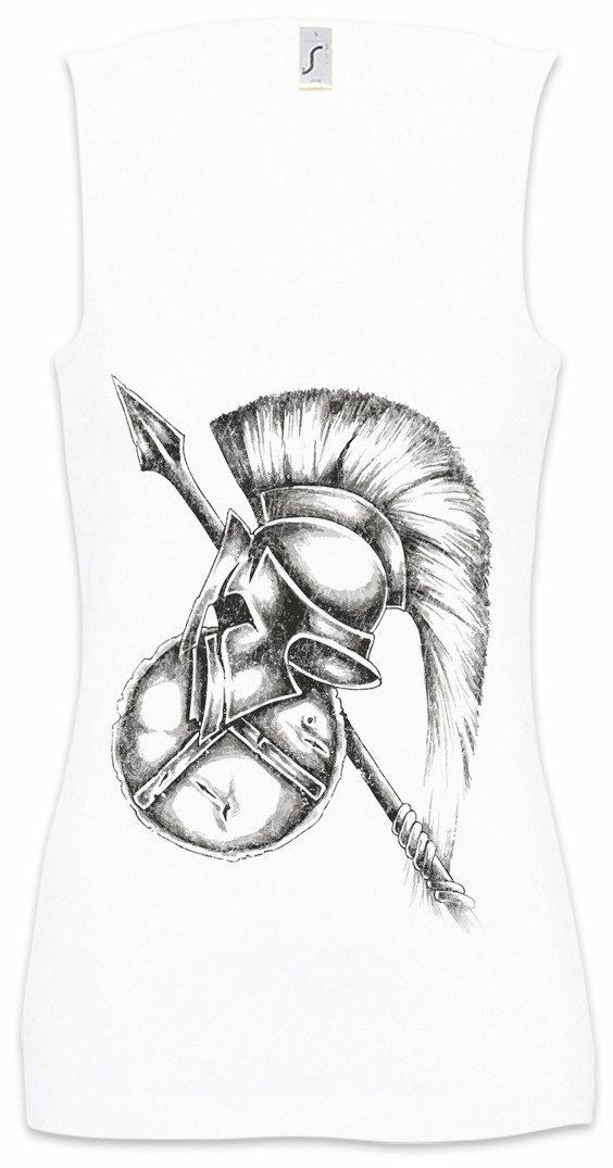 Urban Backwoods Tanktop Spartan Gear Ärmelloses Damen T-Shirt Sparta Spartans Spartaner 300 Schild Speer Helm Shield