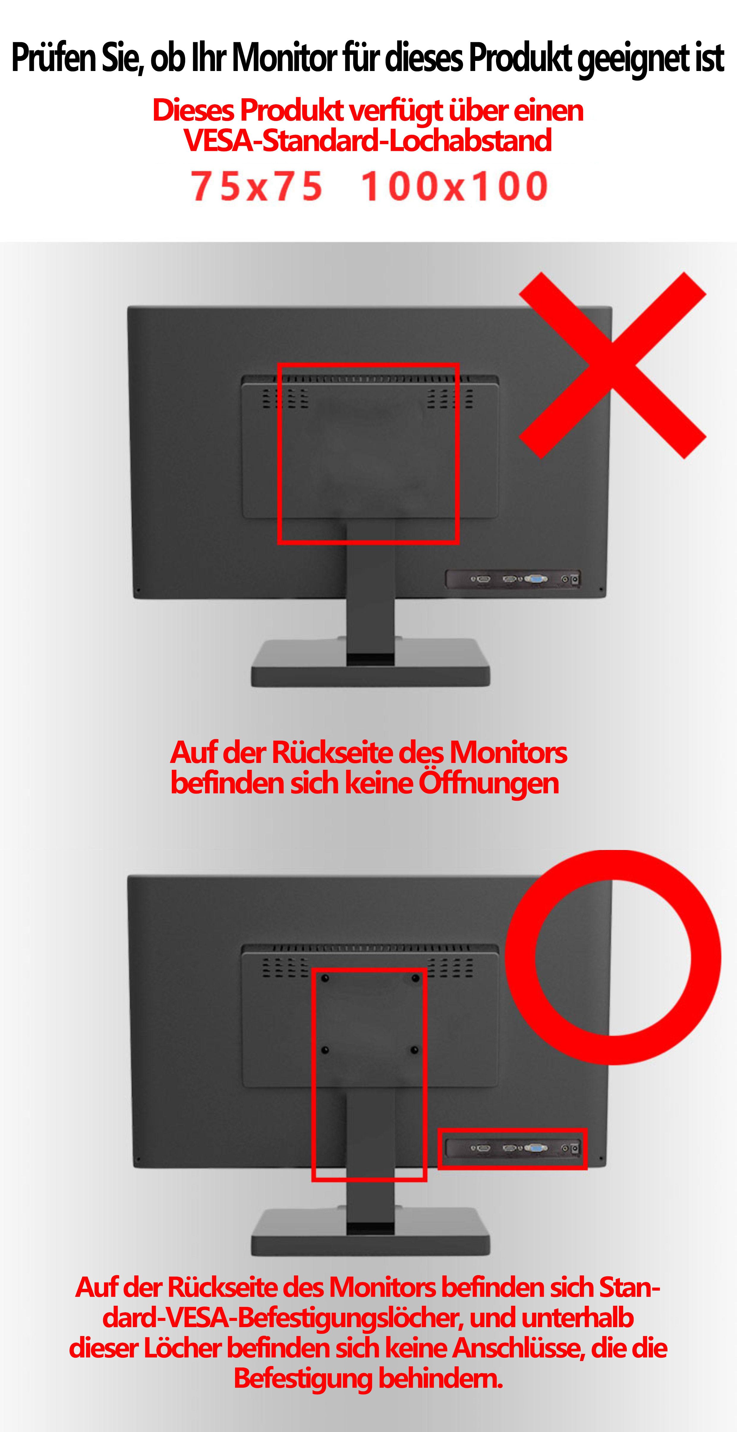 Jumpeak Monitor-Halterung ausziehbar,höhenverstellbar,Halterung,Computerbildschirm,Display, (bis 24 Zoll, Set, 14–24 Zoll,zusammenklappbar,frei einstellbar,Wärmeableitung)