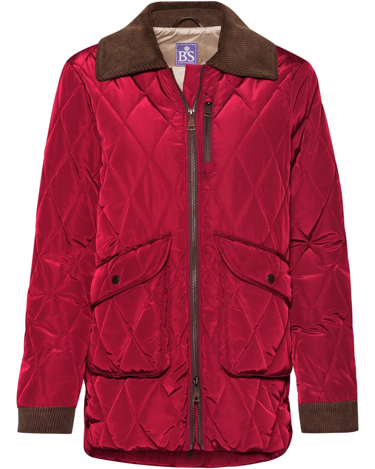 Brigitte von Schönfels Steppjacke Lange Steppjacke mit Cord günstig online kaufen