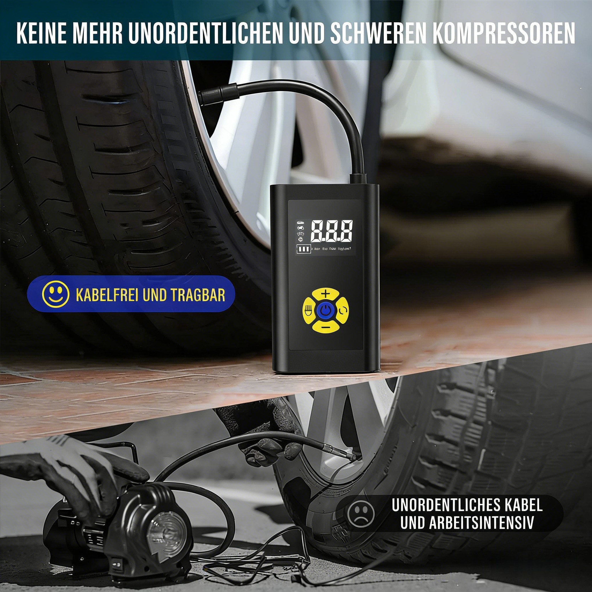AIBISTAR Akku-Luftpumpe Elektrische Tragbare Luftpumpe,Mini Kompressor,luftpumpe für fahrrad, Akku-Luftpumpe Elektrische,Mini Kompressor,luftpumpe für fahrrad – Bild 4 von 5