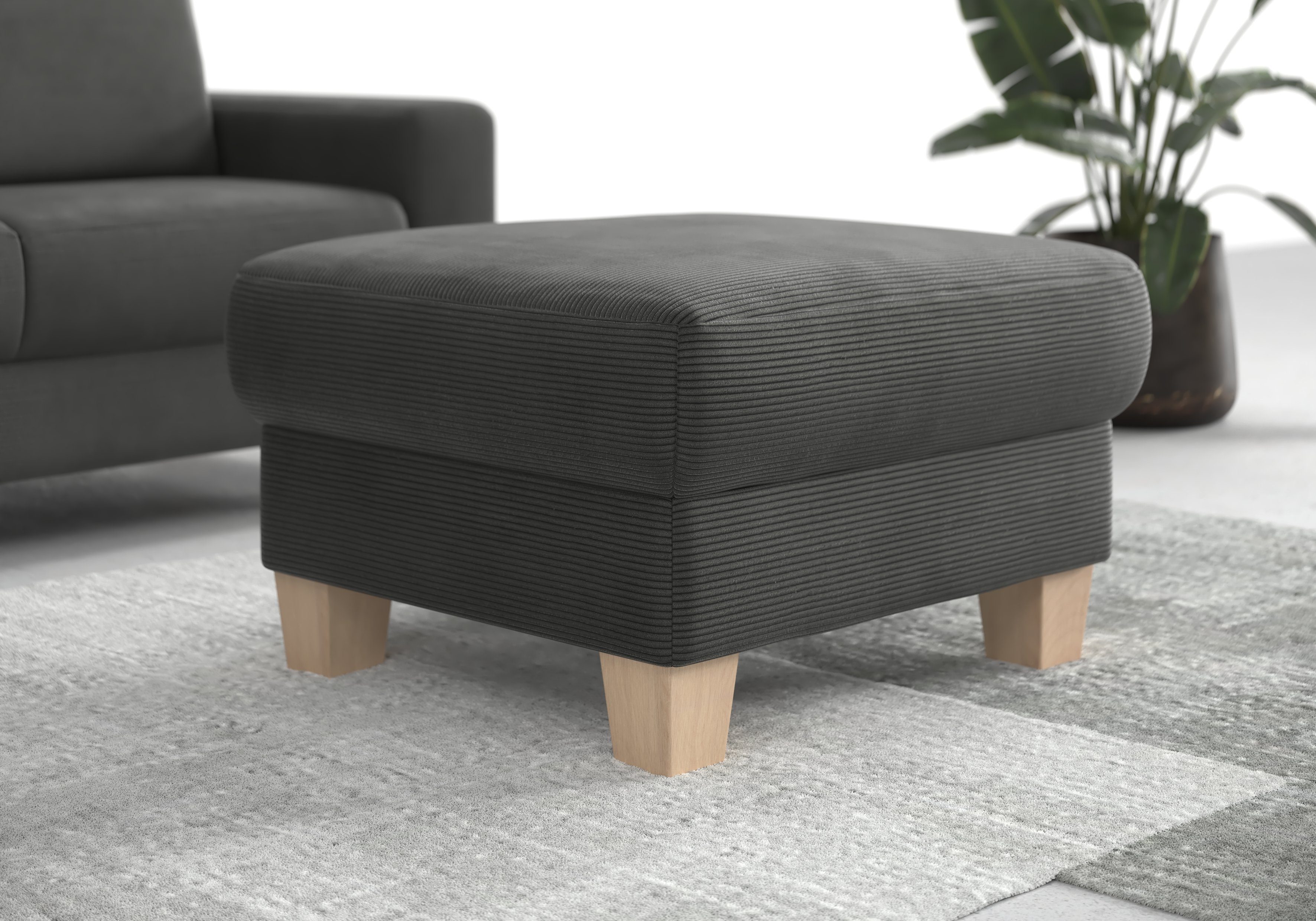 Home affaire Polsterhocker Summer, inkl. Stauraum, Cord-Bezug