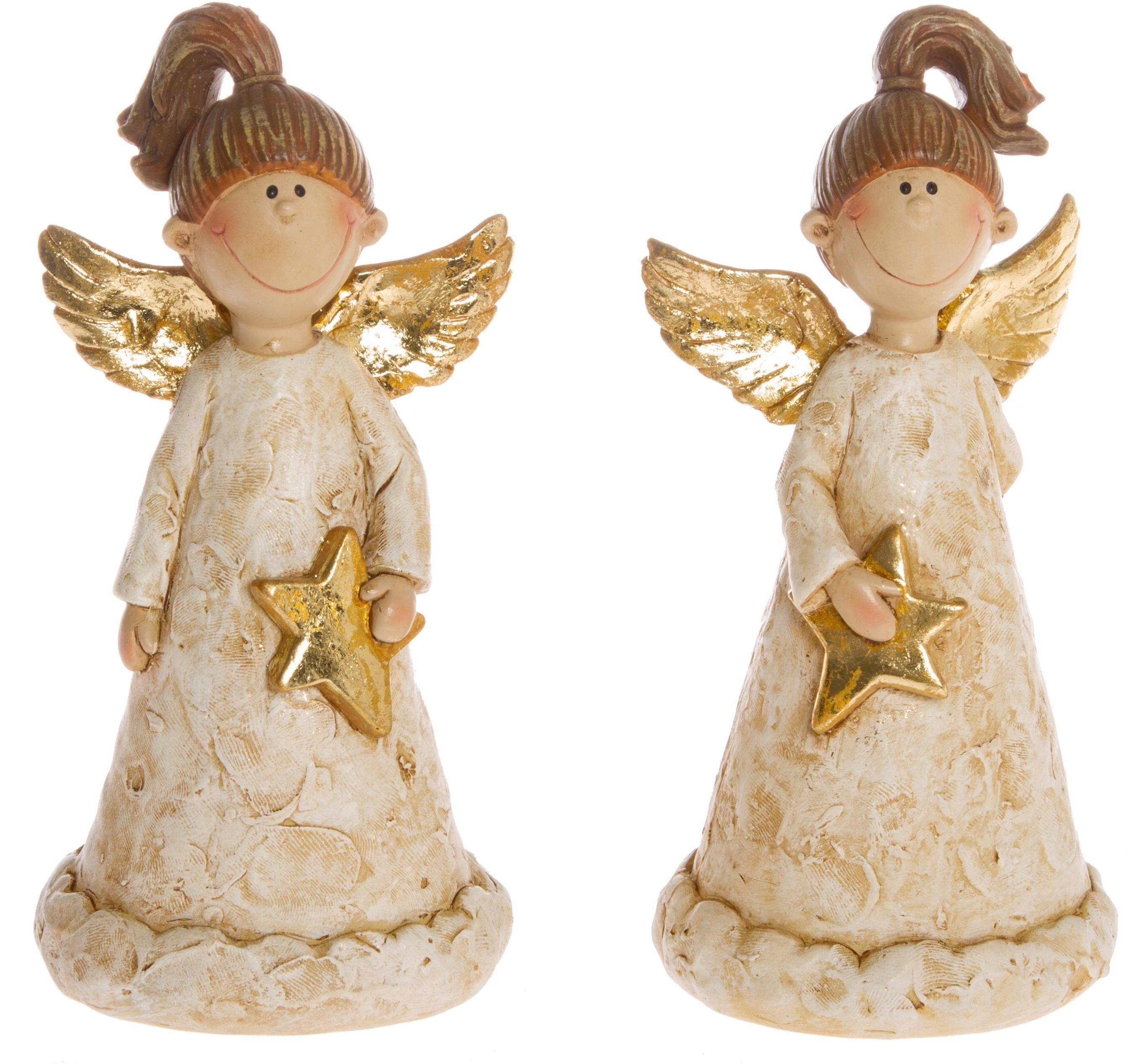 Myflair Möbel & Accessoires Engelfigur Weihnachtsdeko (Set, 2 St), goldfarben dekoriert