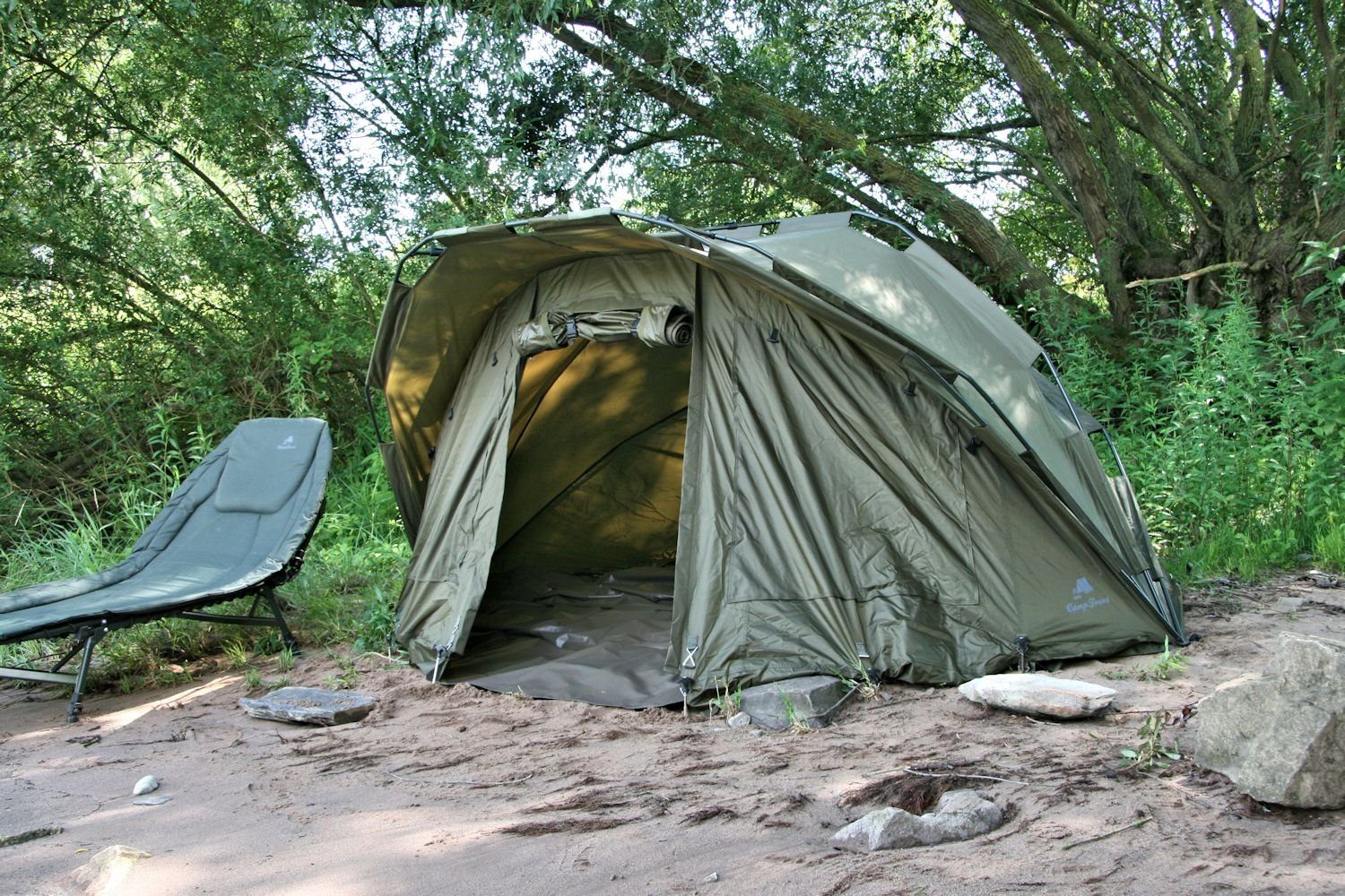 CampFeuer Angelzelt "Hurricane", 2 10.000mm Karpfenzelt, Wassersäule, Bivvy, Personen: 2 Mann