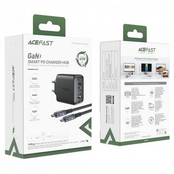 Acefast ACEFAST GaN 65W USB C Ladegerät mit 4K HD Ausgang USB-C Netzteil Notebook-Netzteil (Stecker:, Ausgangsleistung: W)