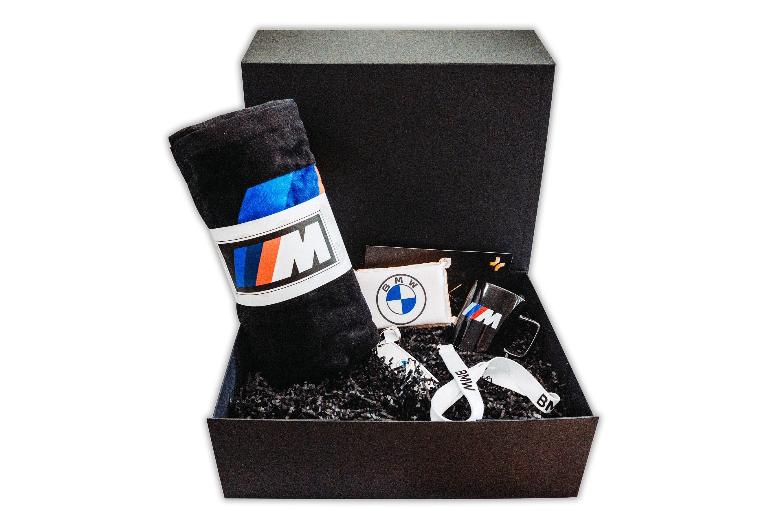 BMW Strandtuch BMW Geschenkset in exklusiver Geschenkbox Strandhandtuch M Tasse, (1-St)