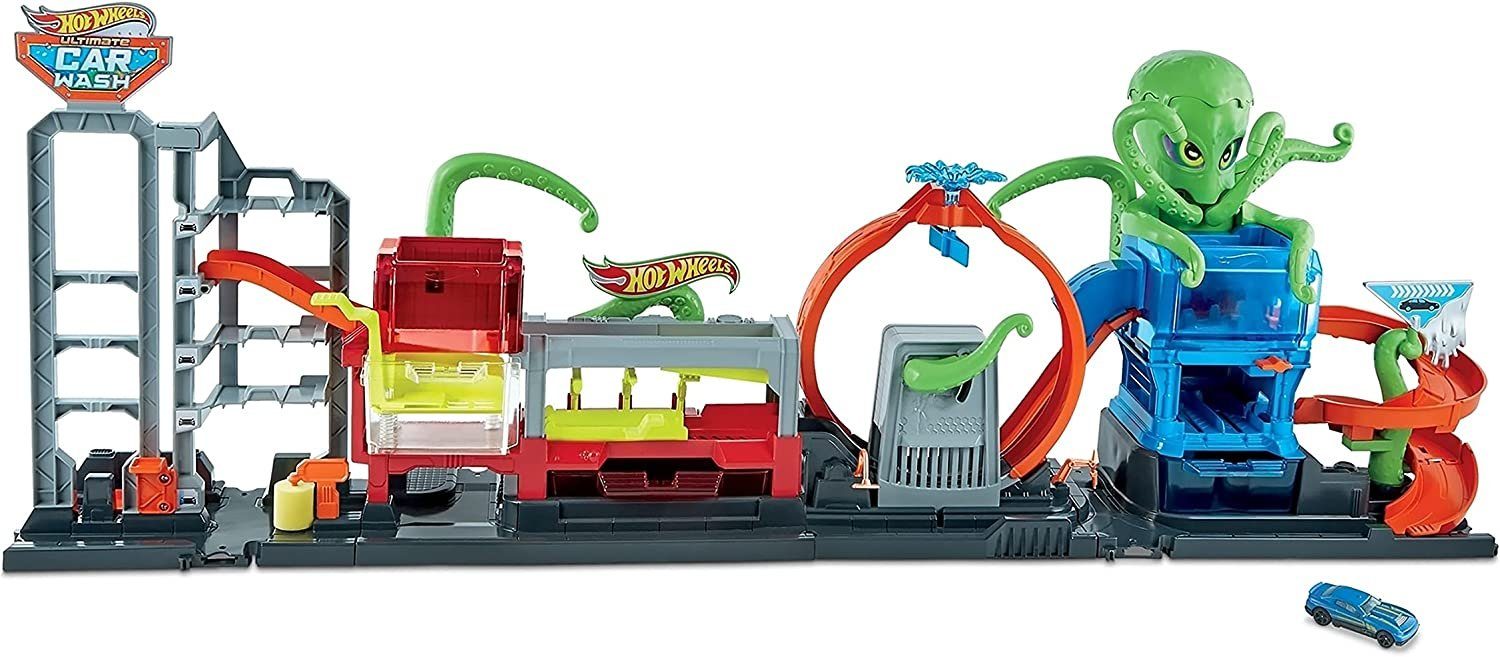 Hot Wheels Spiel-Parkhaus City Ultimative Auto-Waschanlage mit Oktopus