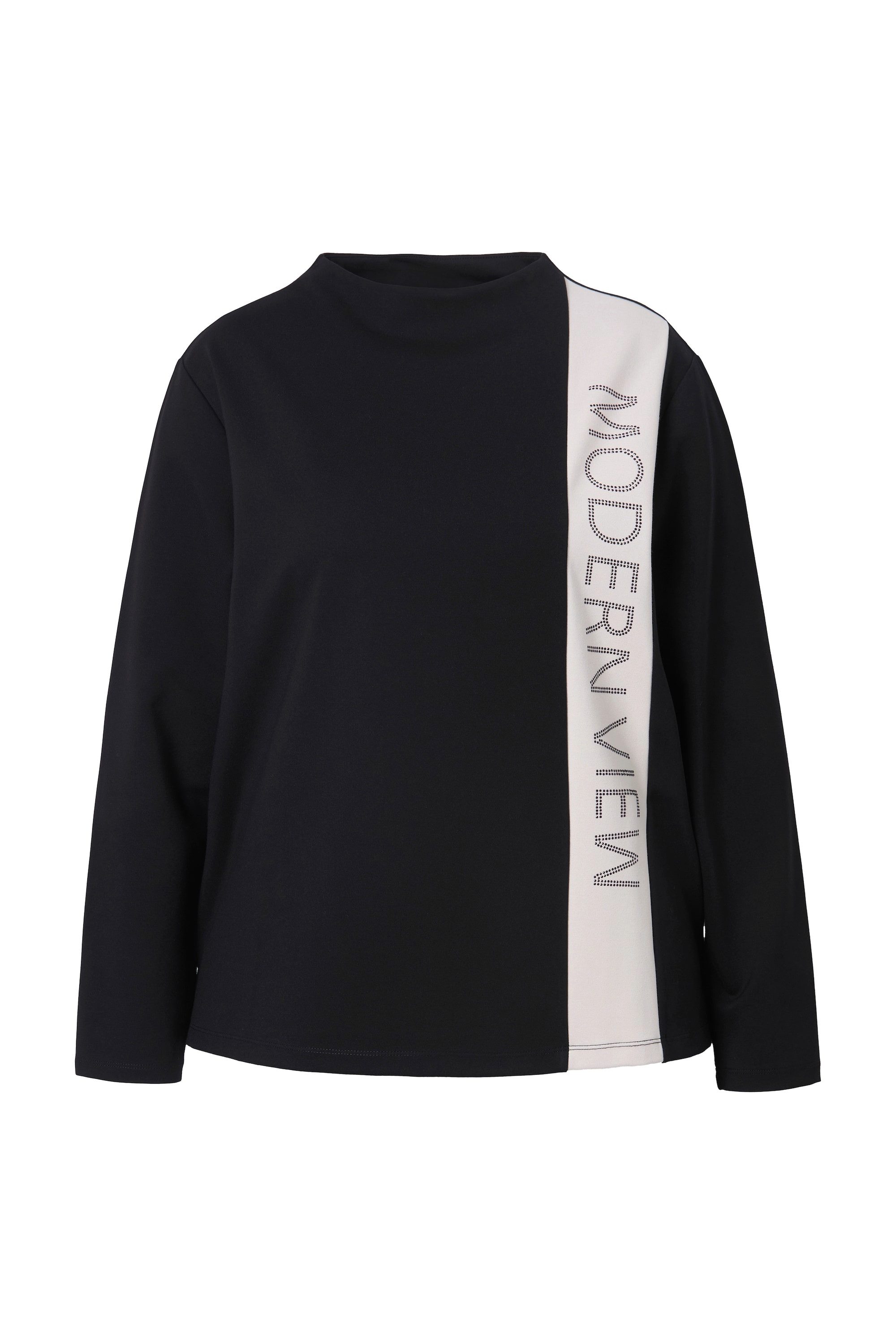 Ulla Popken Sweatshirt Sweatshirt Zierstreifen Stehkragen günstig online kaufen