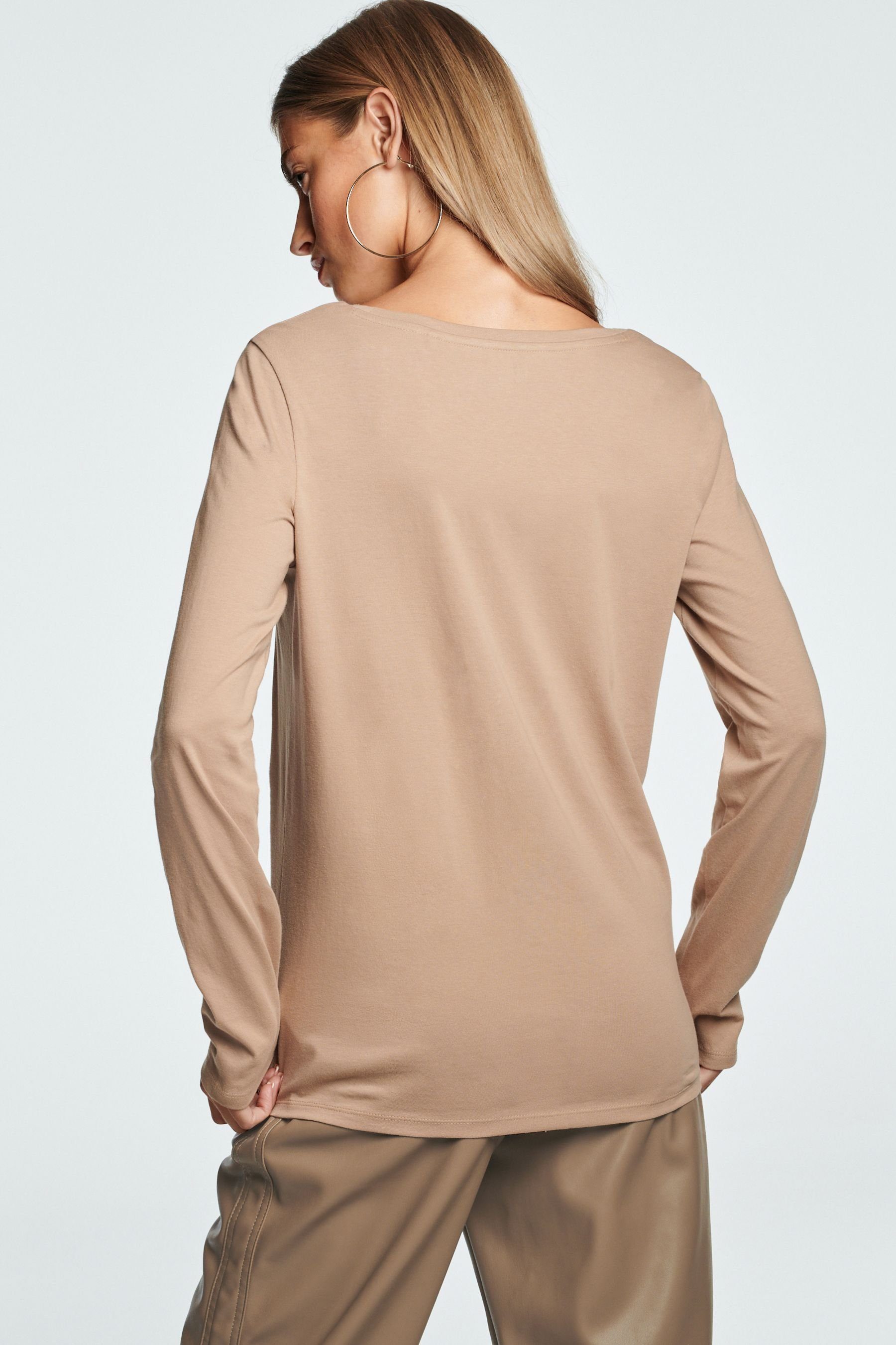 Next Langarmshirt Langarm-Rundhalsoberteil aus 100 % Baumwolle günstig online kaufen