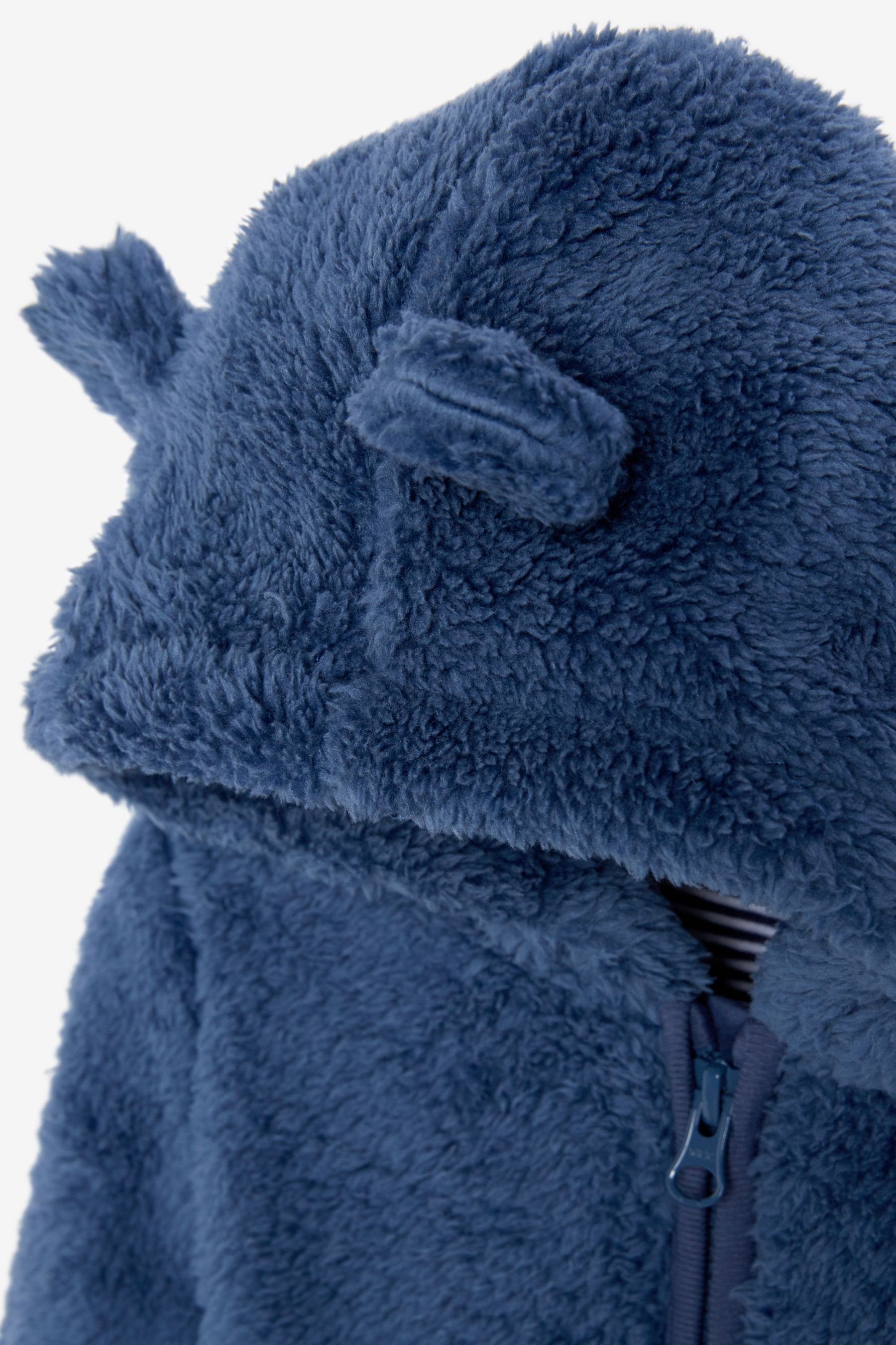 Baby (1-tlg) Next Bärmotiv Fleece-Overall Blue mit Fleeceoverall Kuscheliger Navy