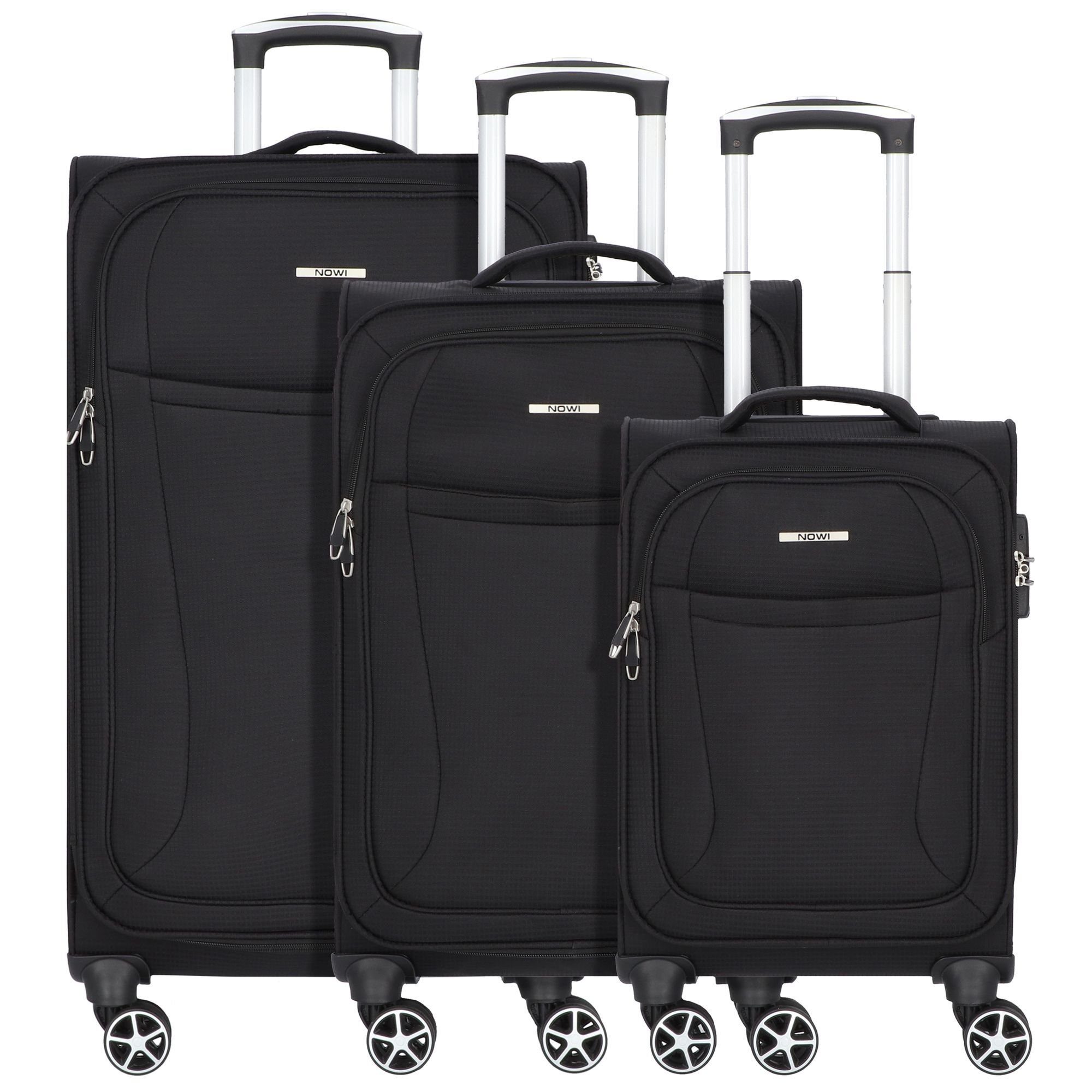 Rollen, schwarz Edinburgh, 3 (3-teilig, tlg), NOWI 4 Polyester Trolleyset