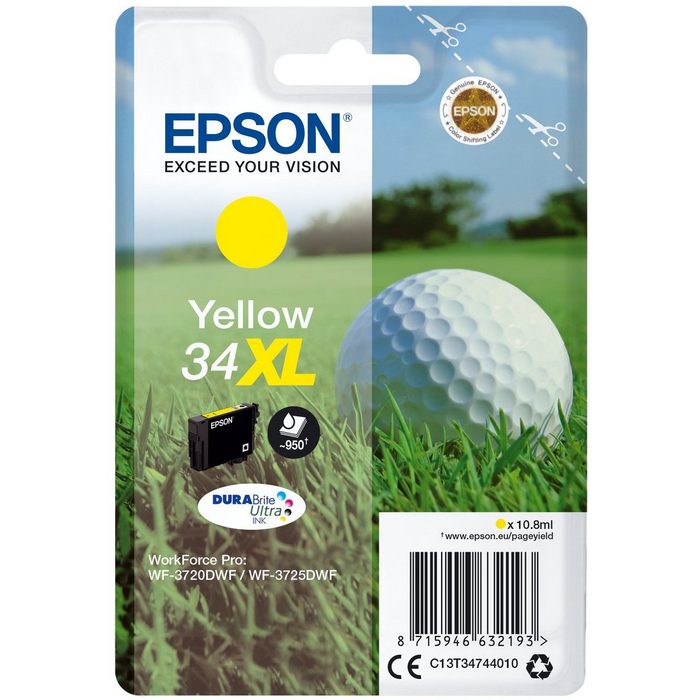 Epson Epson Golf ball Singlepack Yellow 34XL DURABrite Ultra Ink Tintenpatrone