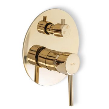 wohnwerk.idee Duschsystem Duschgarnitur Regendusche Unterputz Gold Matt Poliert Lungo