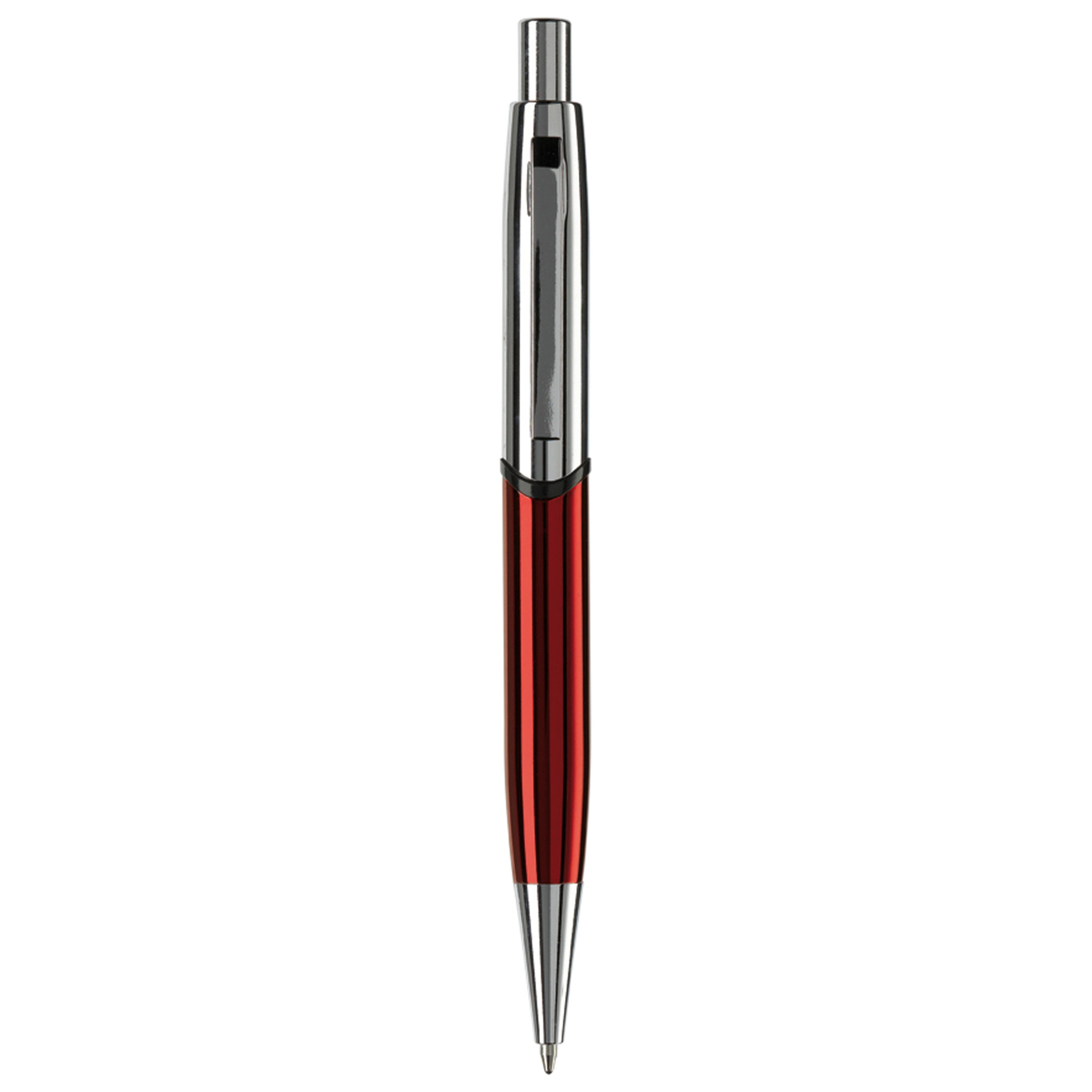TOPPOINT Kugelschreiber Hochglanz Metallkugelschreiber / mit verchromte Teile / Farbe: rot