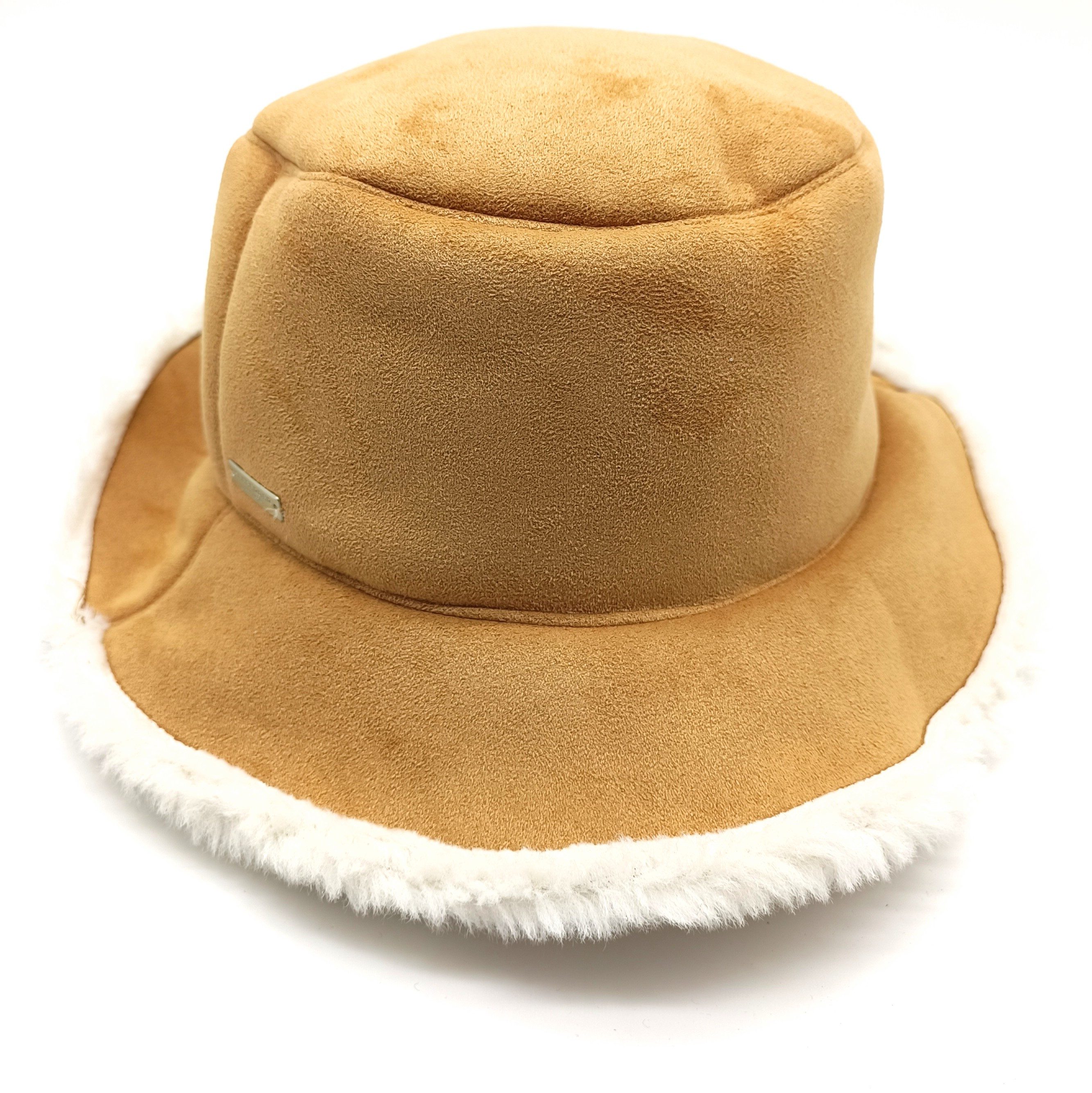 Seeberger Sonnenhut Buckethat Kunstfell camel/off-white