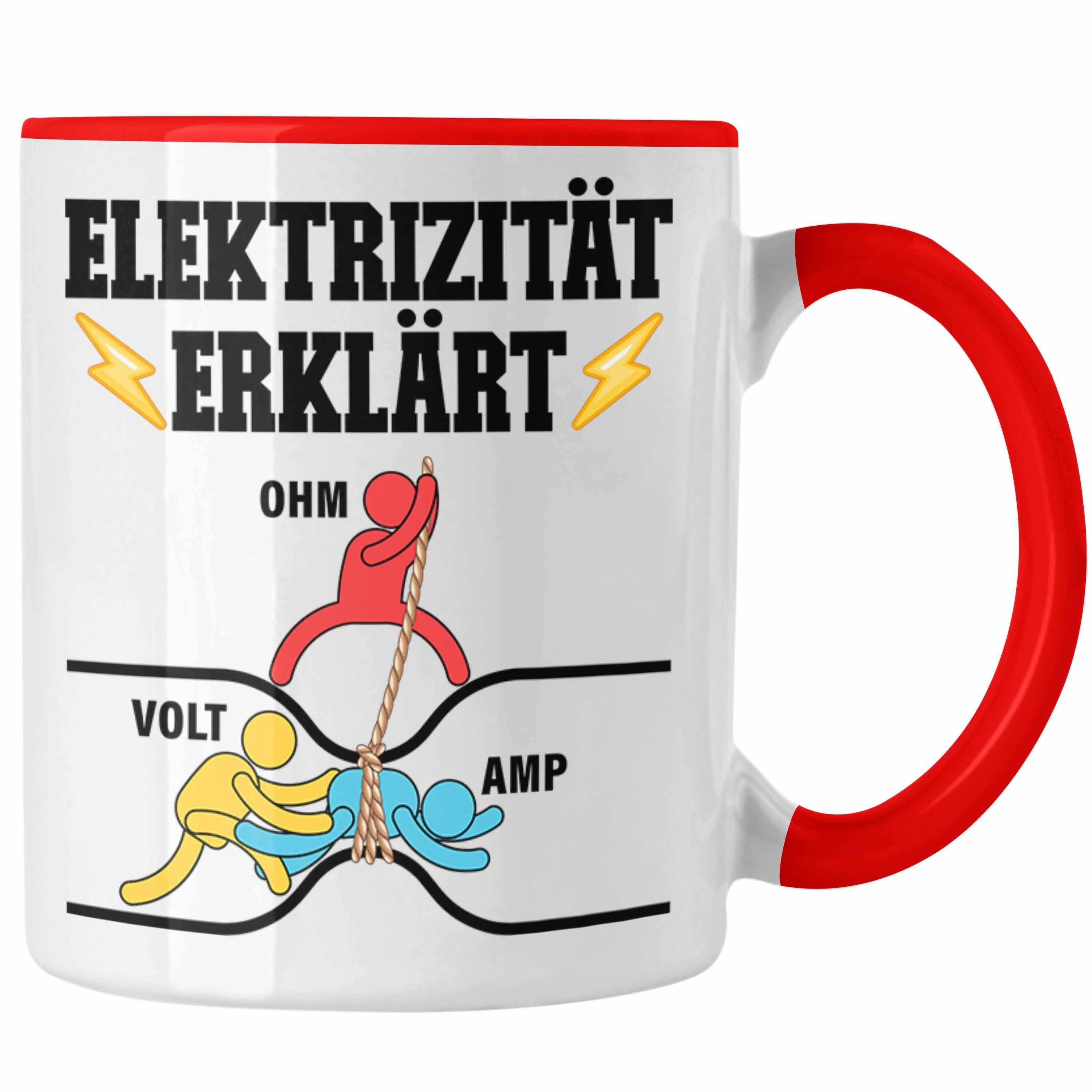 Trendation Tasse Trendation - Elektriker Tasse Geschenk Kaffeetasse Gadget Lustig Geschenkidee Männer Elektrizität Ohm Volt Amp Elektrotechnik Elektroniker Elektrotechniker Elektroinstallateur Geschenke