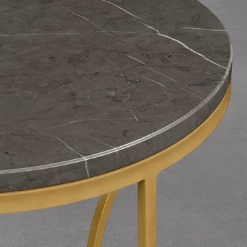 MAGNA Atelier Beistelltisch PORTO mit Marmor Tischplatte, Side Table, Naturstein, nachhaltig, 38x50cm