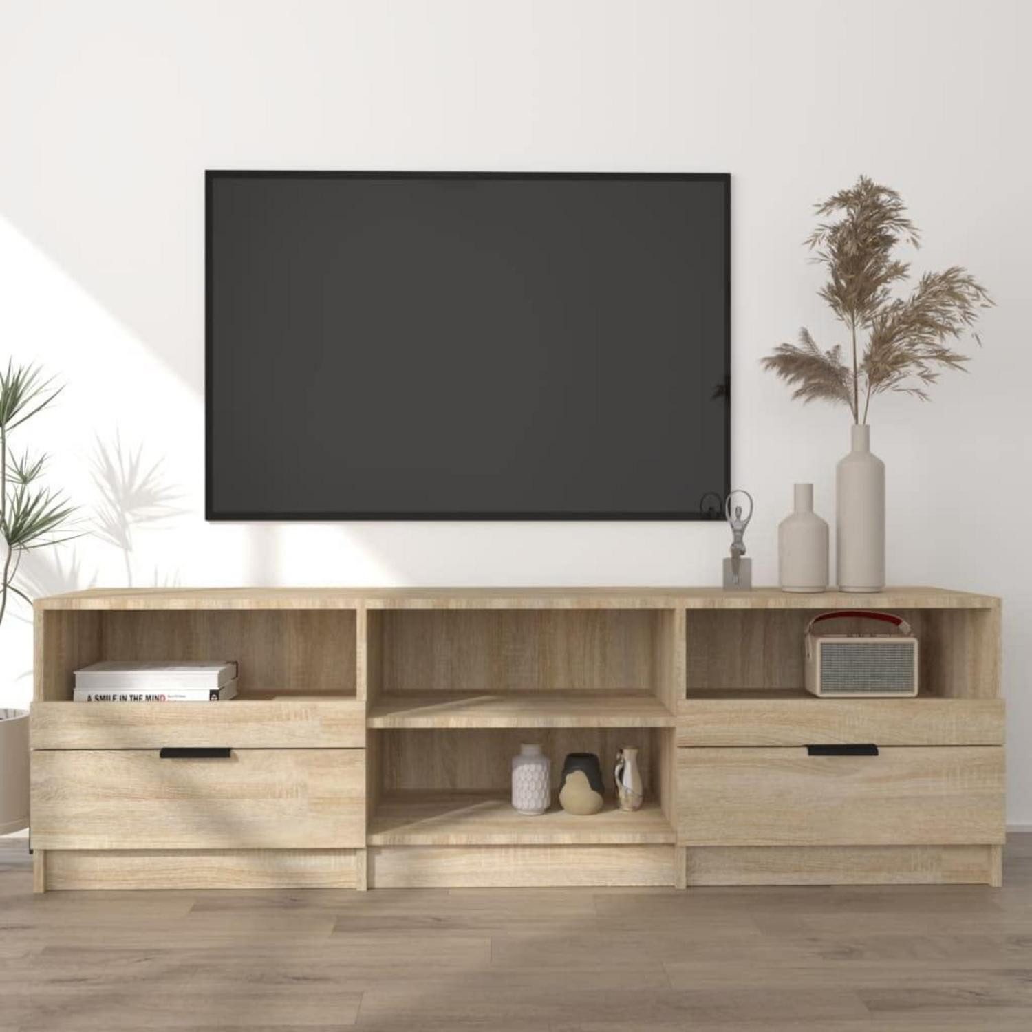 LuxusKollektion TV-Bank TV-Schrank 150cm Sonoma-Eiche Holzwerkstoff (1 St)