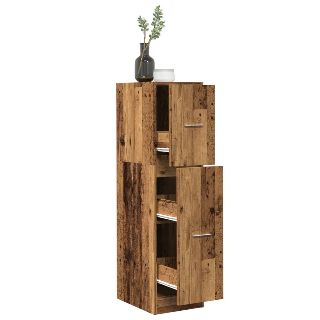 vidaXL Apothekerschrank 30 x 41 x 118 cm Apothekerschrank Altholz-Optik 30x41x118 cm Spanplatt