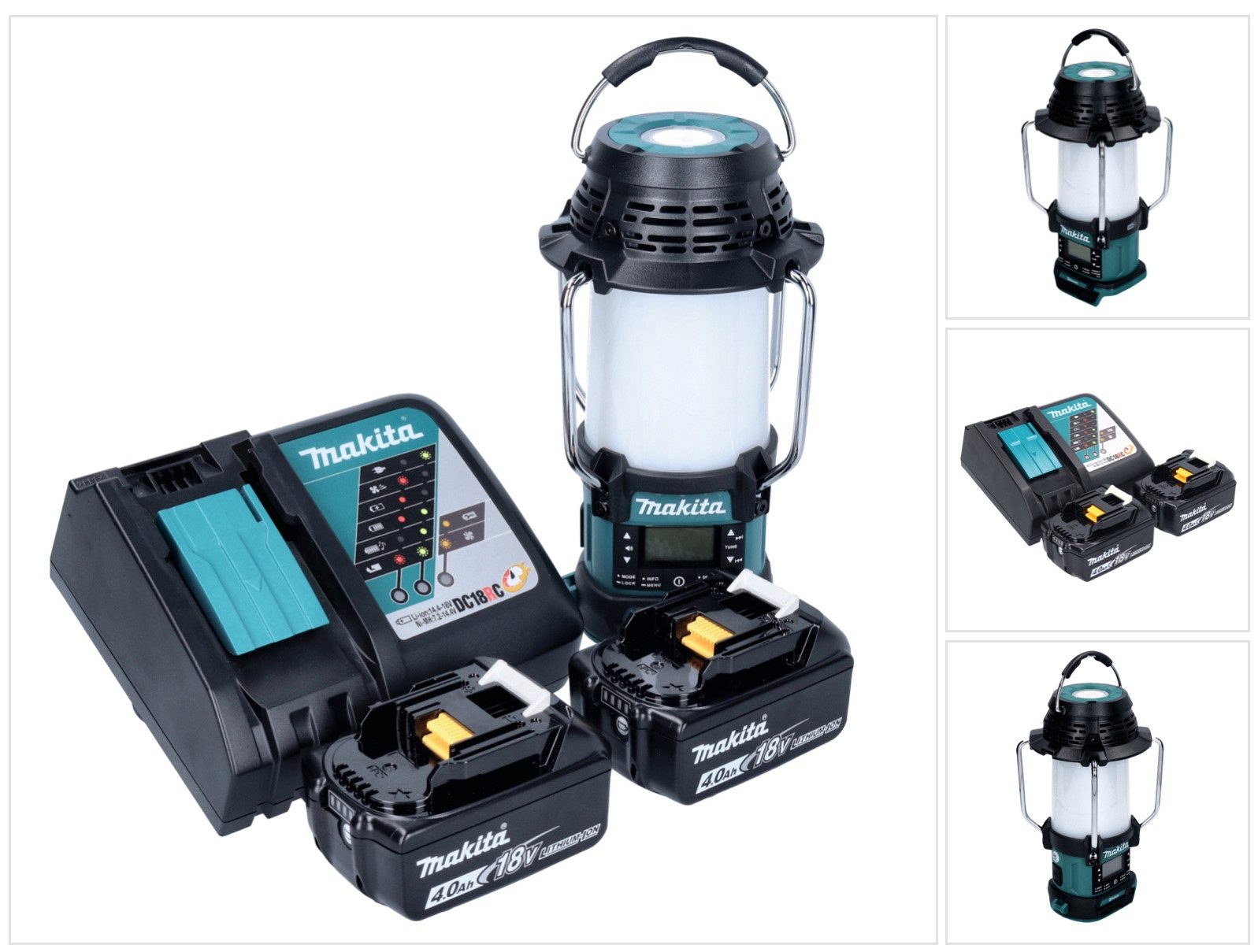 Makita DMR 056 RM Akku Radio 18 V FM DAB+ mit Laterne 360° Taschenlampe IP65 Baustellenradio