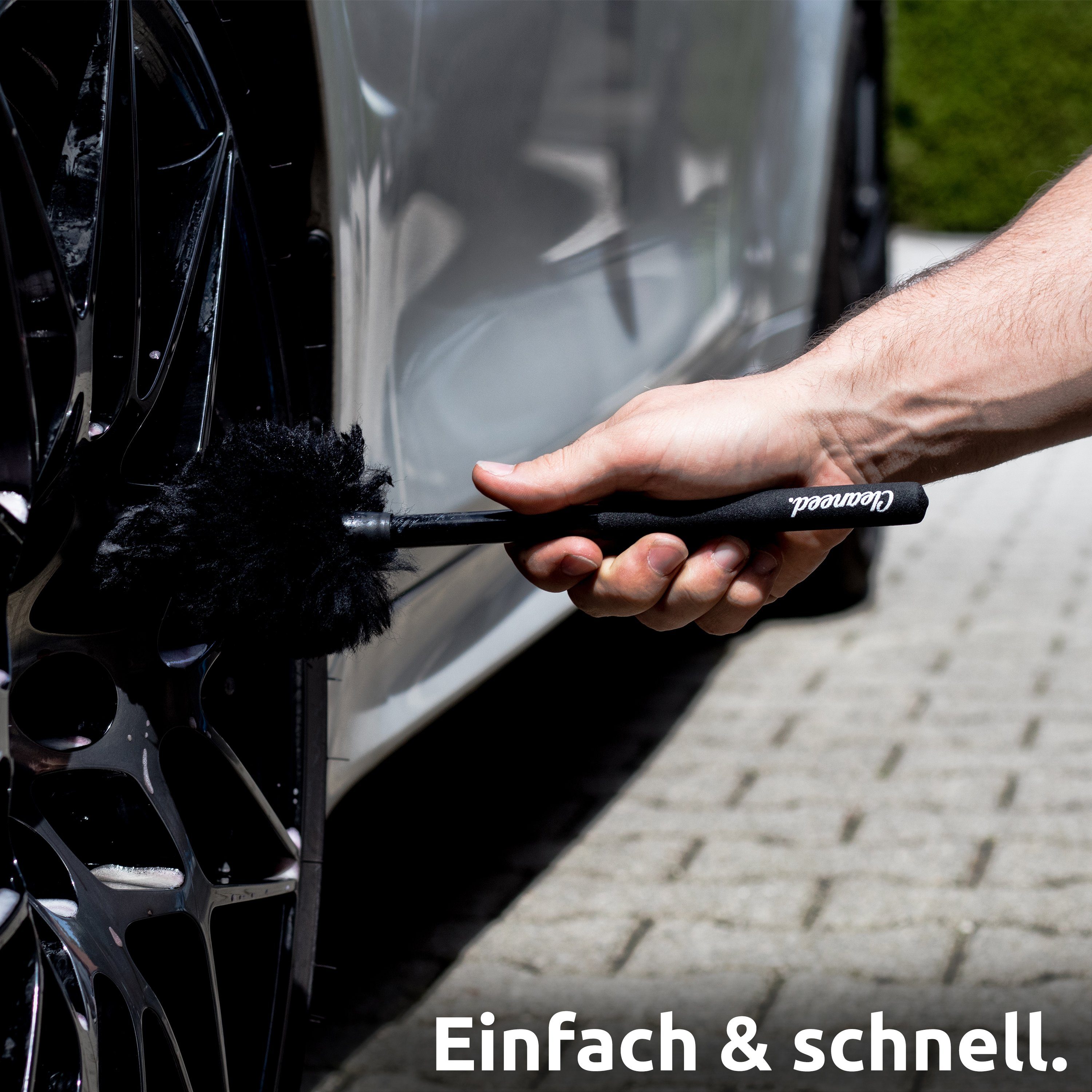 Cleaneed Premium Rim Brush – Particularly gentle and effective – Suitable for all rims (1-piece), No metal parts to prevent scratches