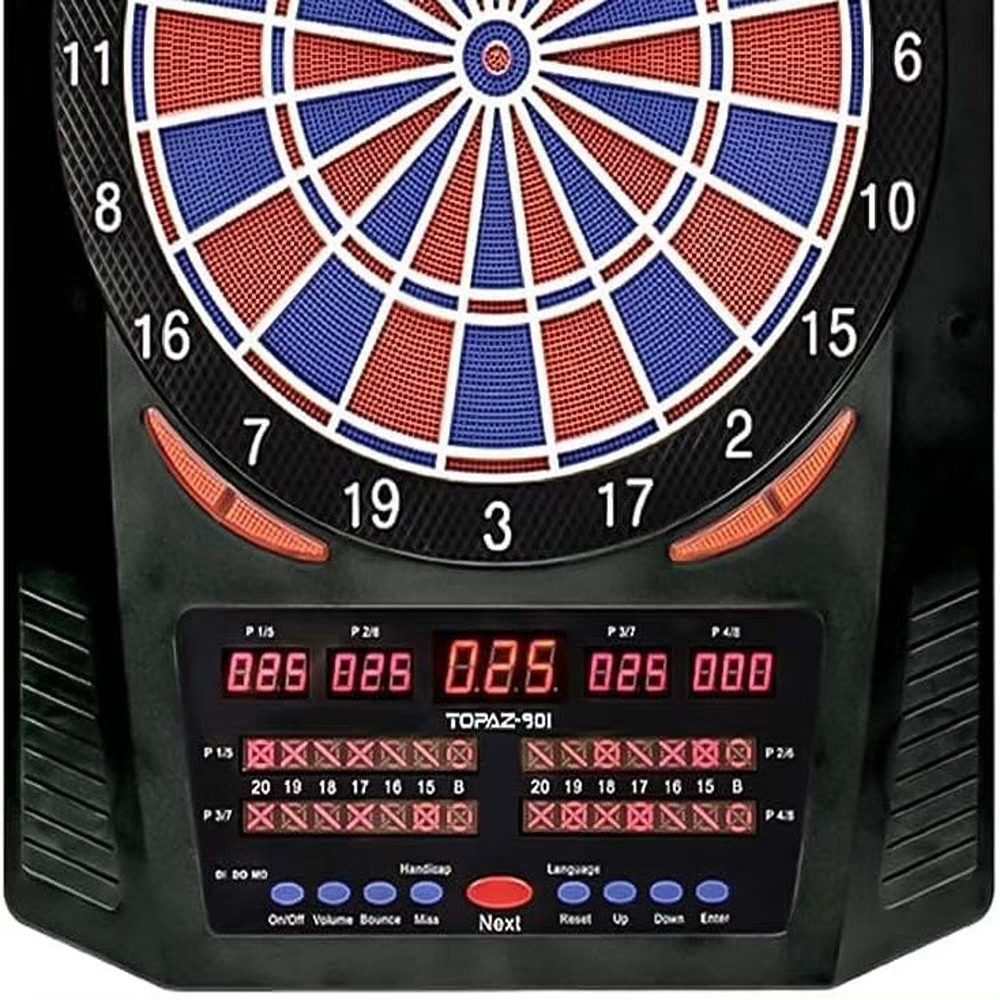 Carromco Zielscheibe Elektronische Dartscheibe Topaz-901 – Softdartboard, Dart Spiel, 40 Spiele & 761 Spielvarianten
