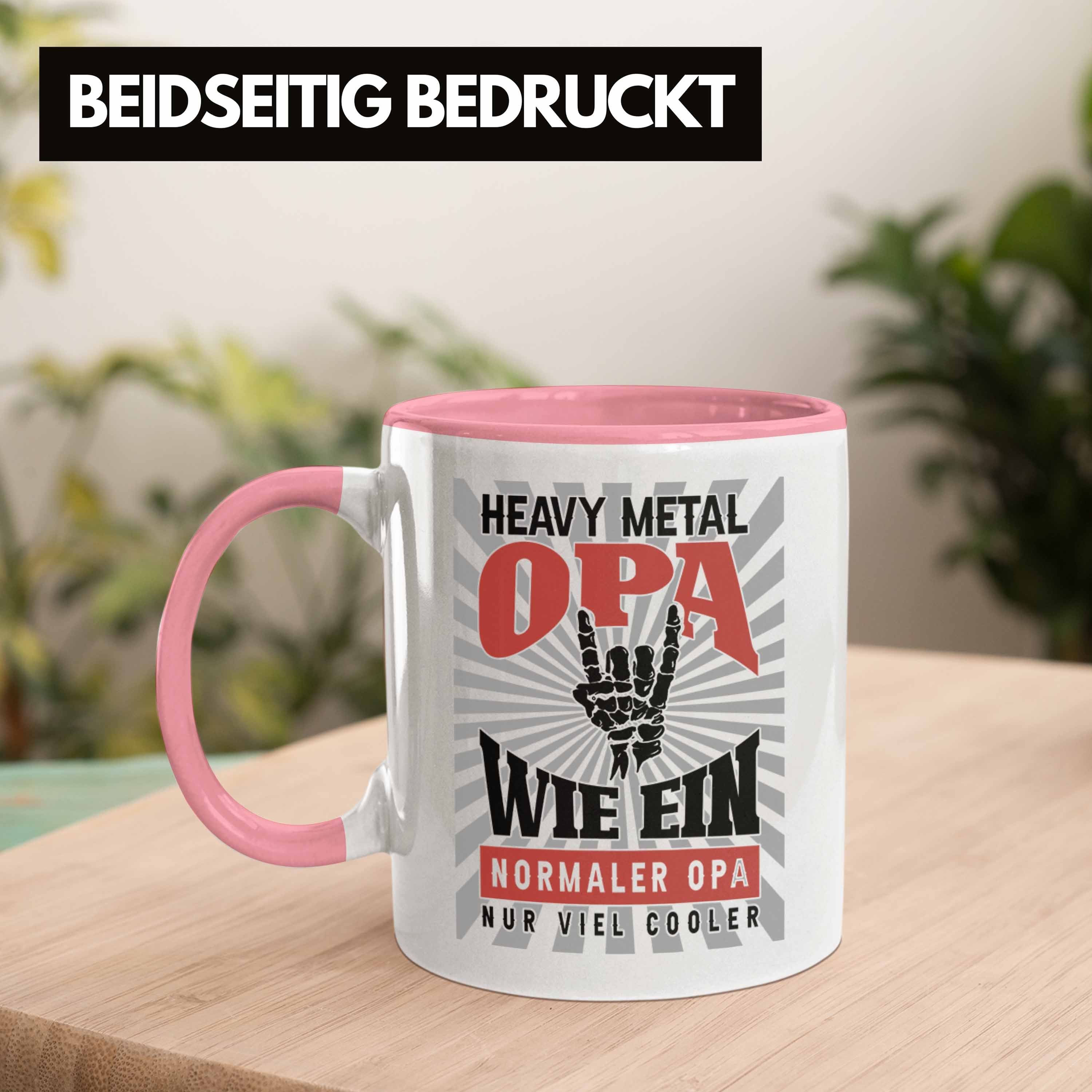 Opa Roll Becher Vatertag Tasse Metal Rosa Trendation Geschenk Heavy Rock Opa Tasse Bester n