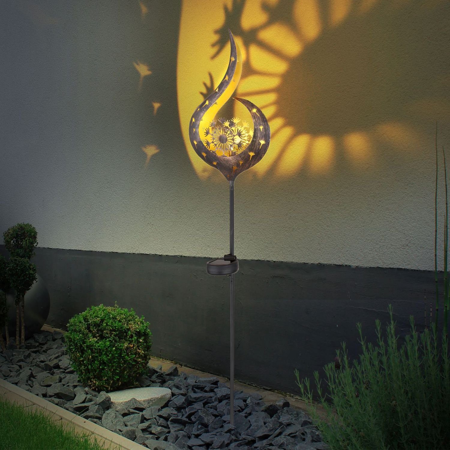 Solarlampe Außenleuchte GLOBO Skulptur Solarleuchte Globo Außen LED Garten Solarleuchte