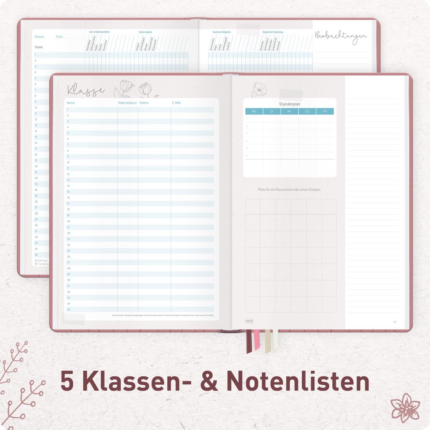 Häfft Lehrerkalender Lehrer-Planer Grundschule Maxi 2026/2027 / A4+ – Bild 5 von 5