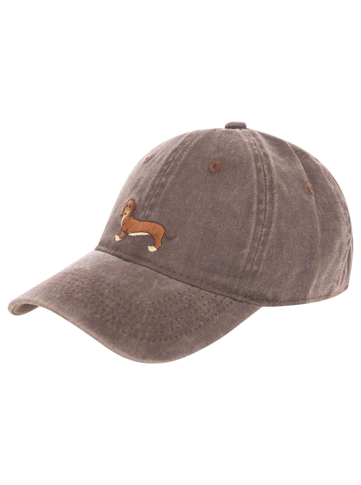 Zwillingsherz Baseball Cap "Dackel" Dackelmotiv gestickt, moderner Vintage Look