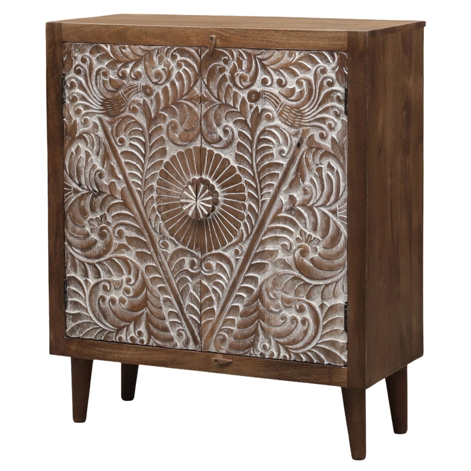 Marrakesch Orient & Mediterran Interior Kommode Commode Nahema sculptée à la main, brun naturel, style vintage, 107 cm (1 St), Handarbeit