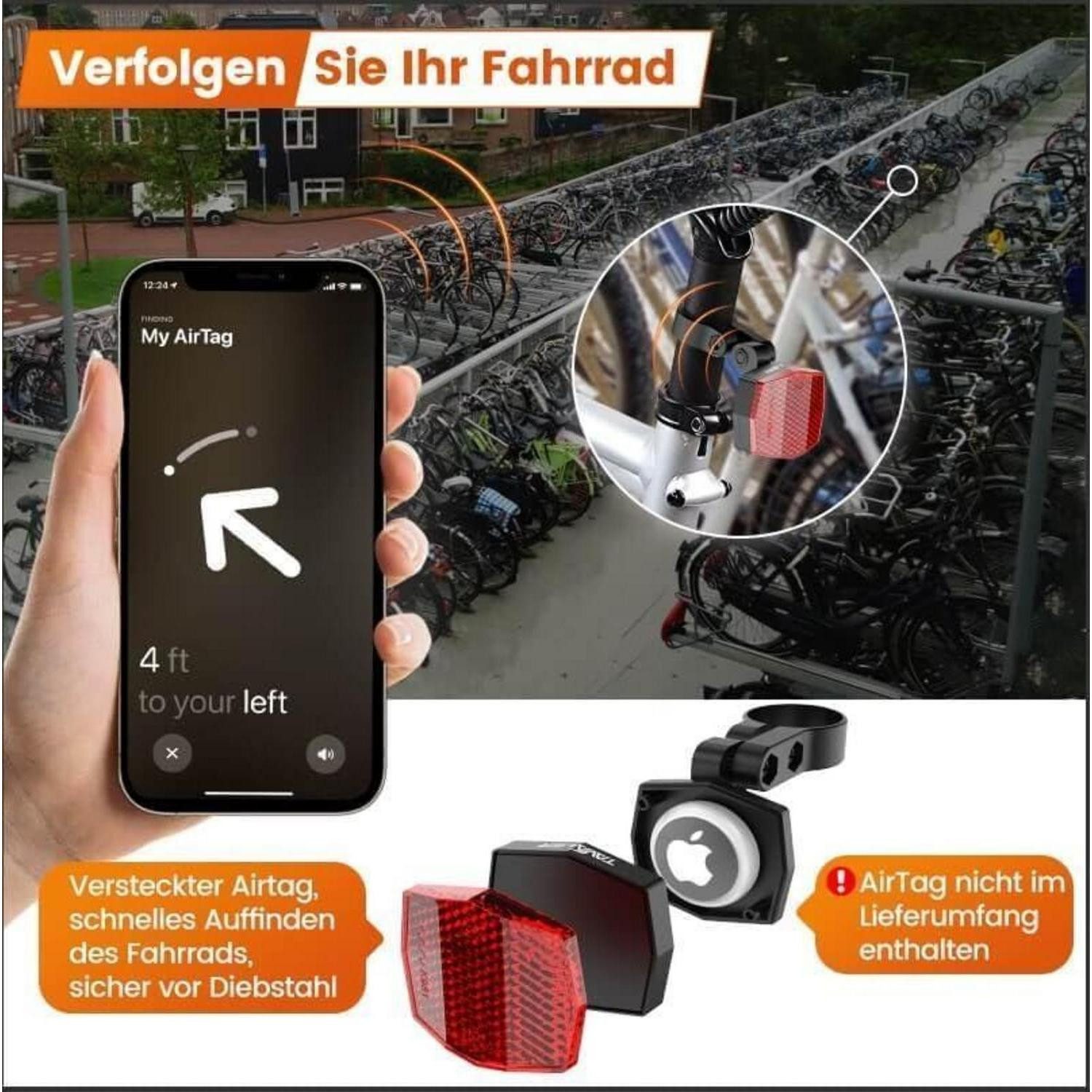 LuxusKollektion Fahrradreflektor Airtag Fahrrad Versteck Reflektoren StVZO zugelassen