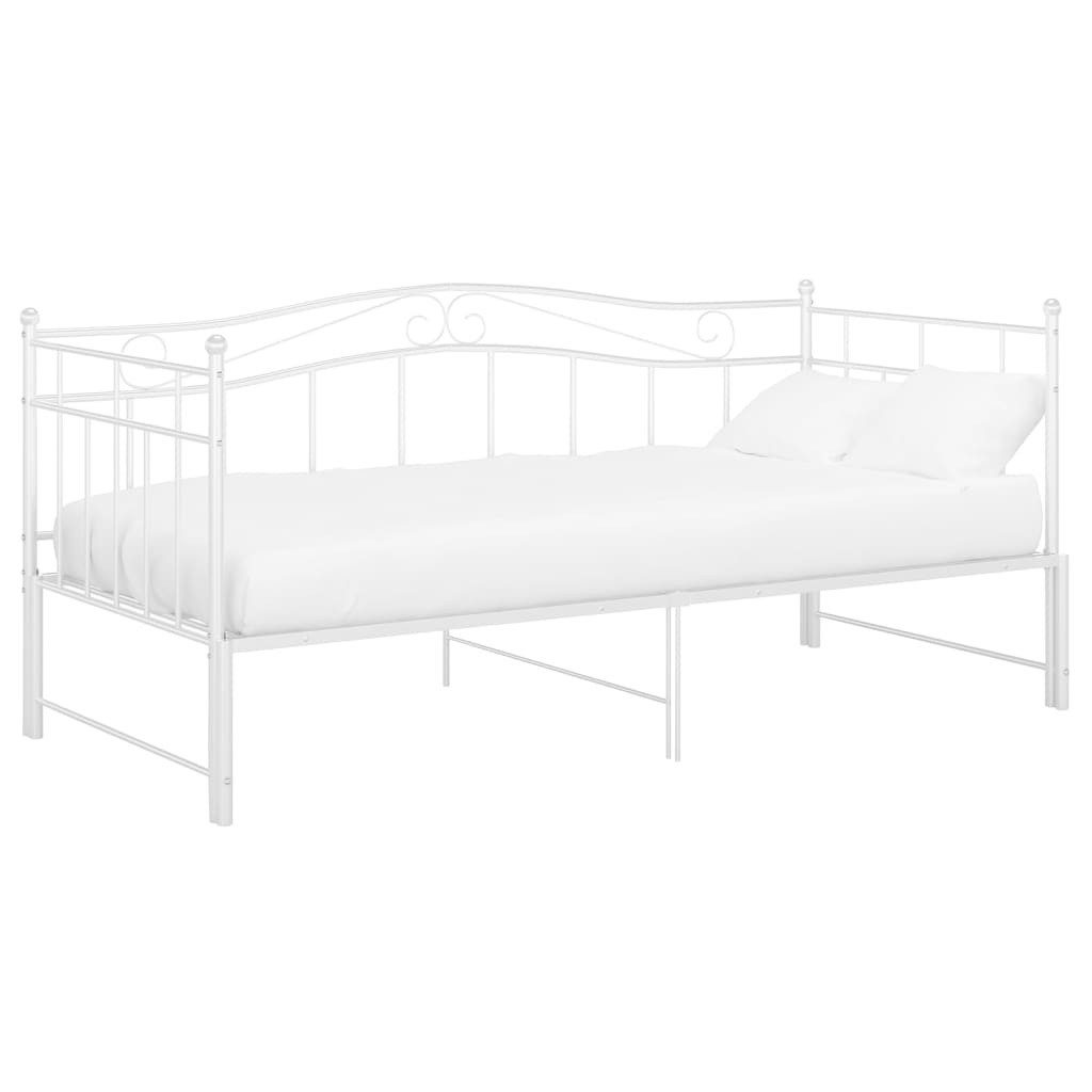 Ausziehsofa Bettgestell Weiß Metall 90x200 Cm günstig online kaufen